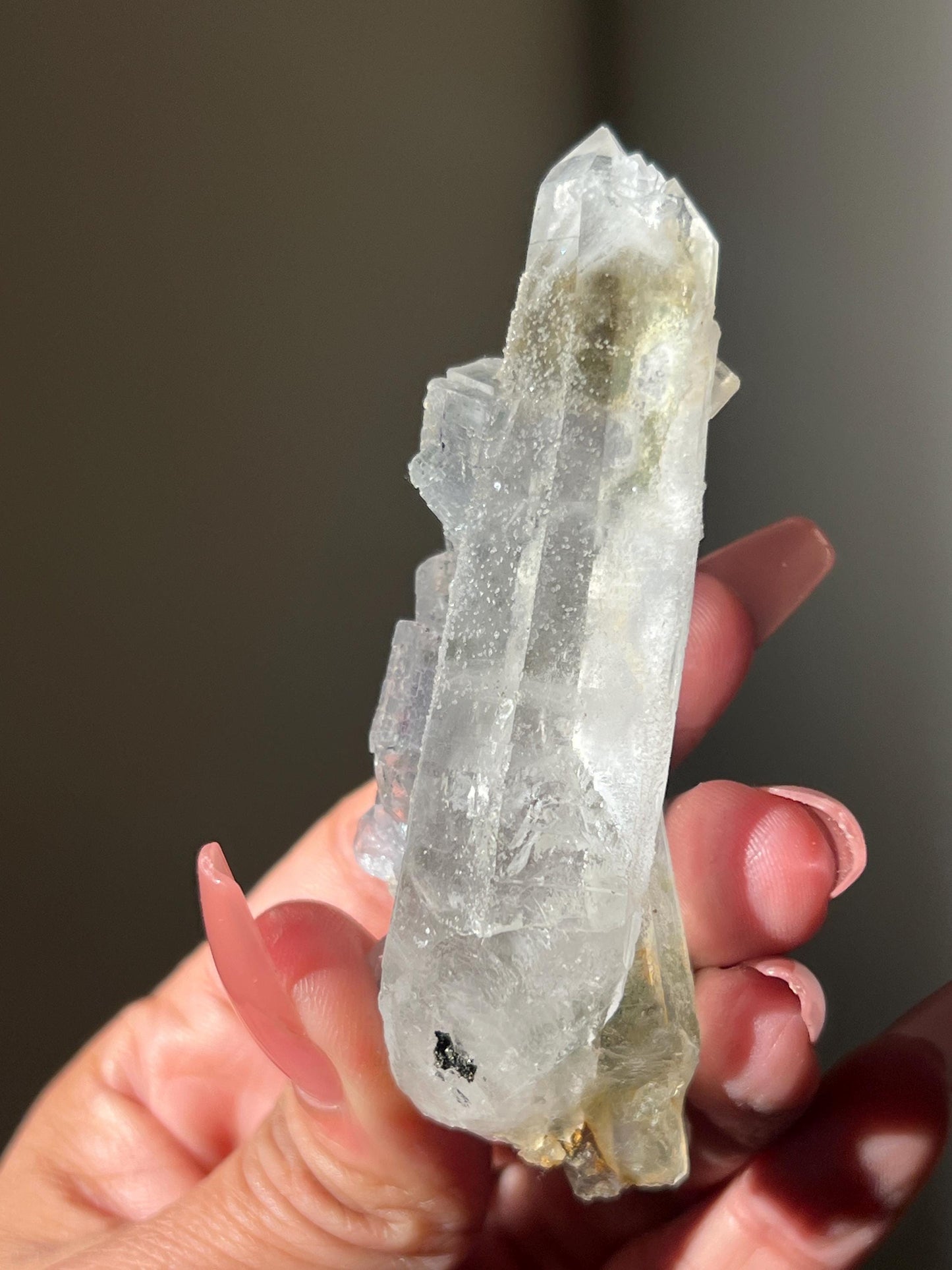 YGX Fluorite, Yaogangxian Fluorite, Porcelain Fluorite Specimen, Fluorite on Quartz, Fluorite Specimen, Crystal Gifts, Fluorite with Pyrite