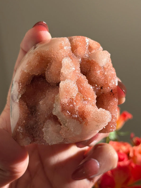 Druzy Pink Amethyst Cluster: Small Crystal Gift From Brazil