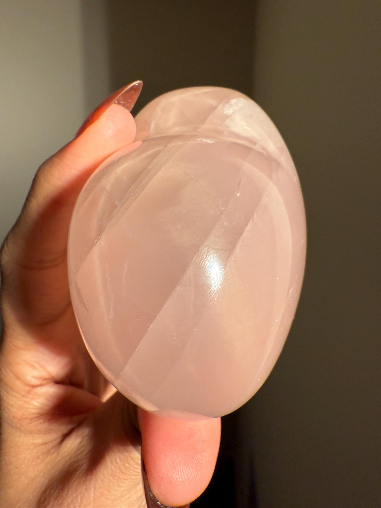Star Flash Rose Quartz Heart - Rose Quartz Crystal Heart