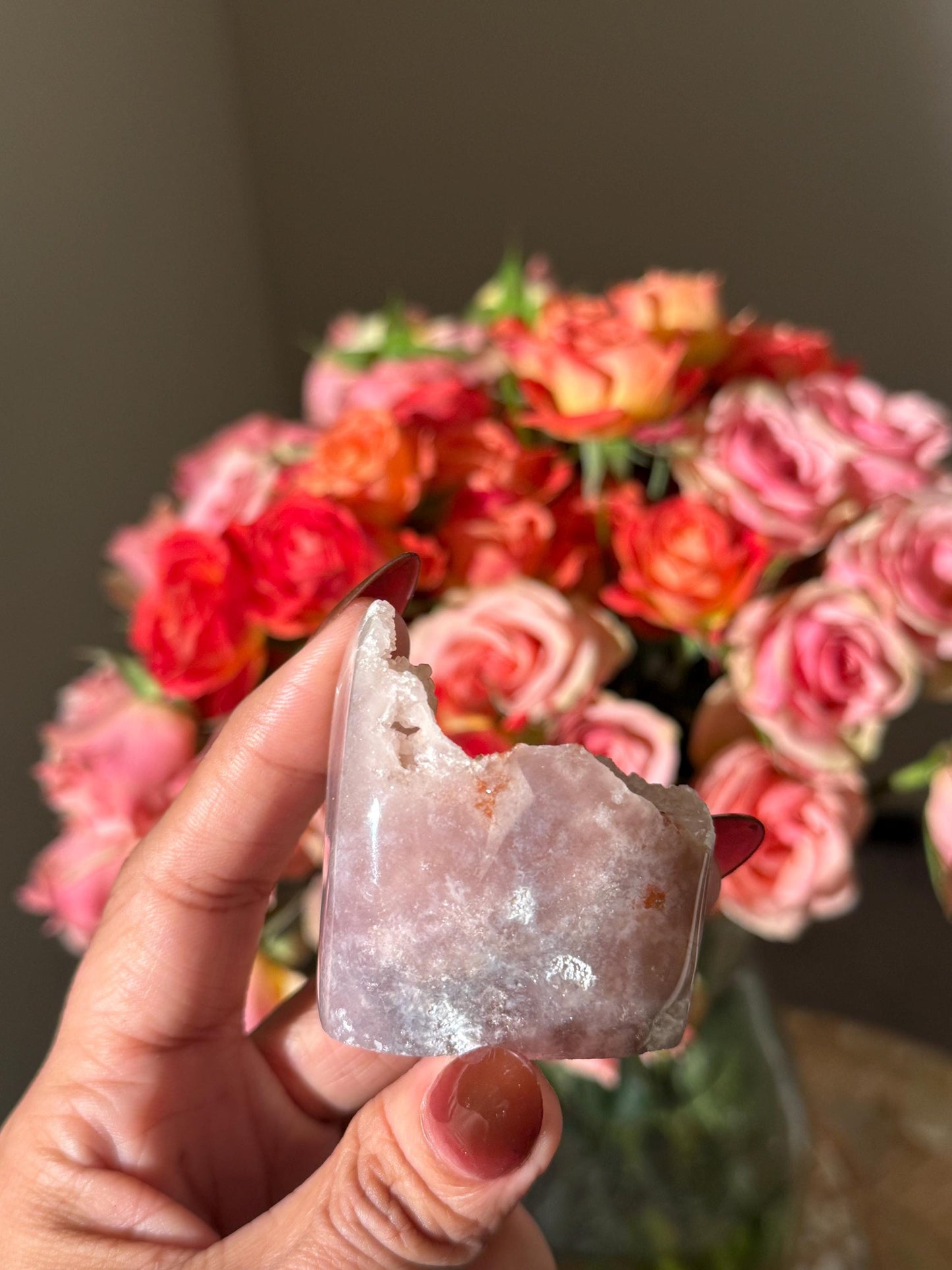 Druzy Pink Amethyst Crystal: Free Form Brazil Mineral Gift