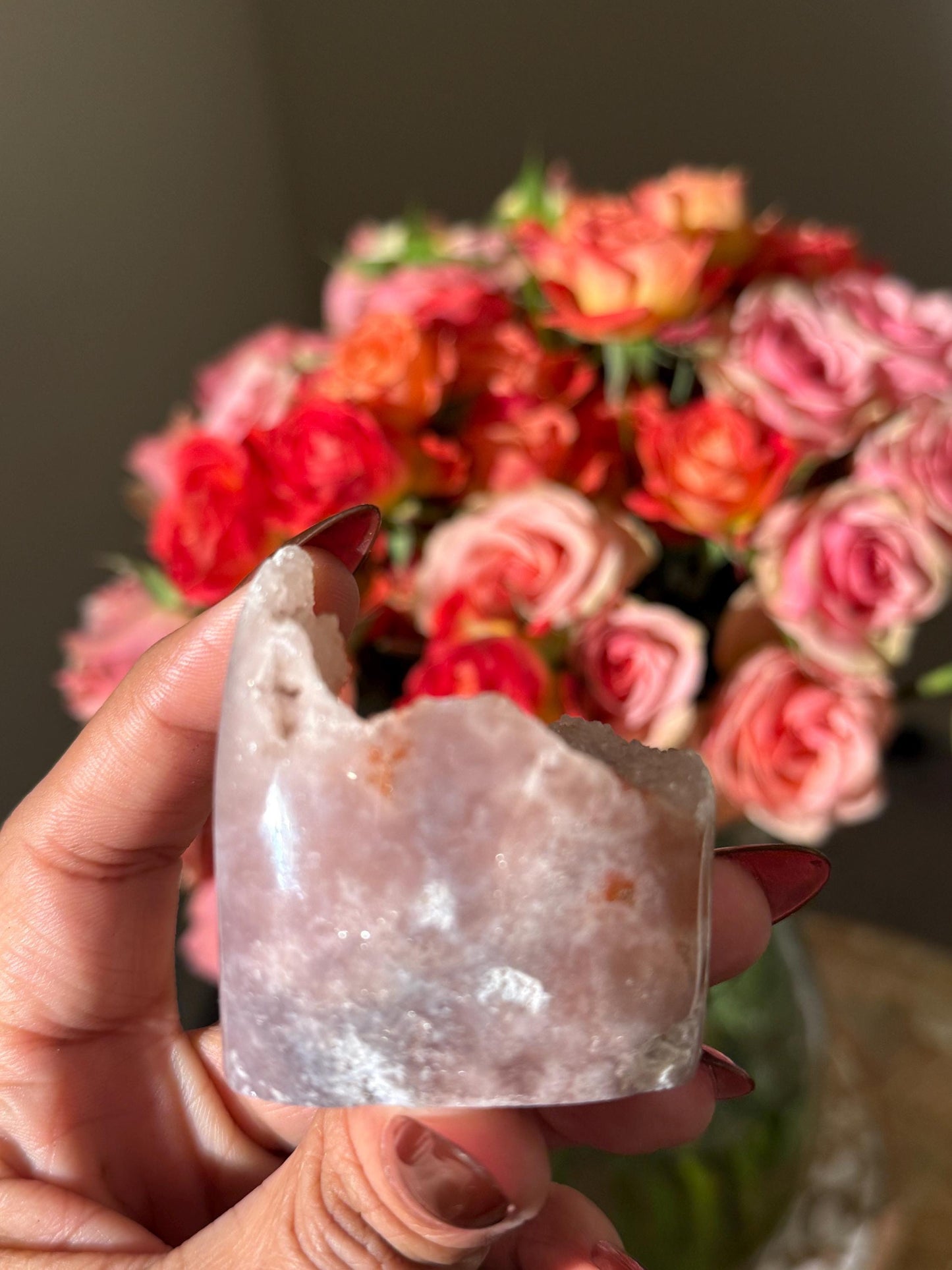 Druzy Pink Amethyst Crystal: Free Form Brazil Mineral Gift