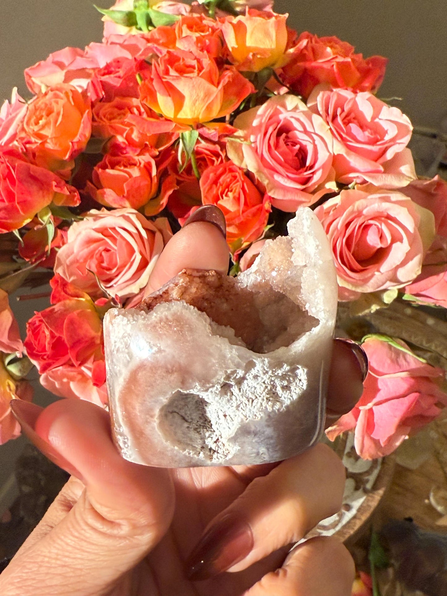 Druzy Pink Amethyst Crystal: Free Form Brazil Mineral Gift