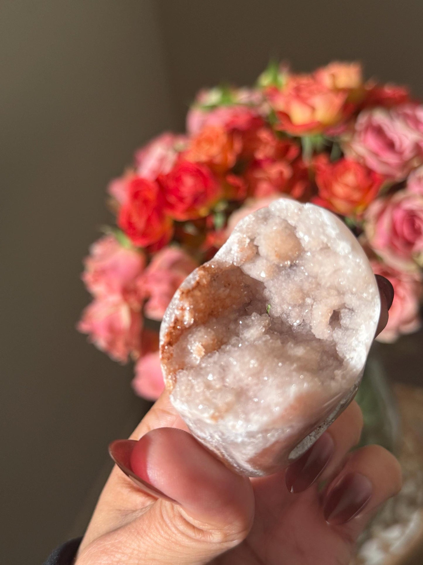 Druzy Pink Amethyst Crystal: Free Form Brazil Mineral Gift