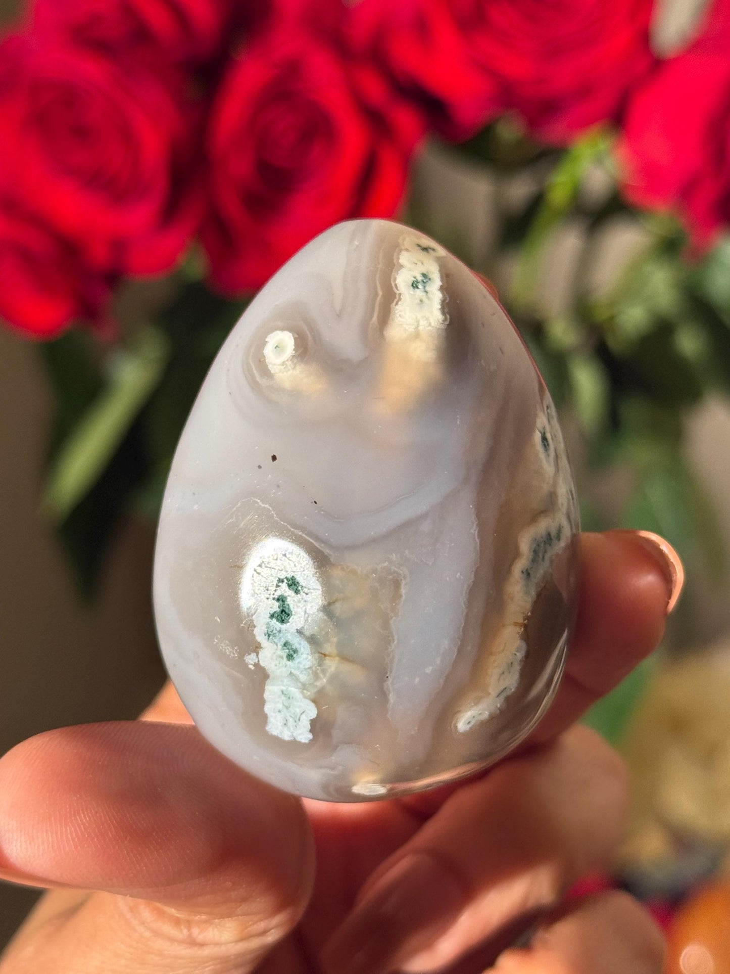 Druzy Agate Egg, Moss Agate Egg, Crystal Egg, Druzy Quartz Egg, Crystals Gifts, Moss Agate, Metaphysical Gifts,