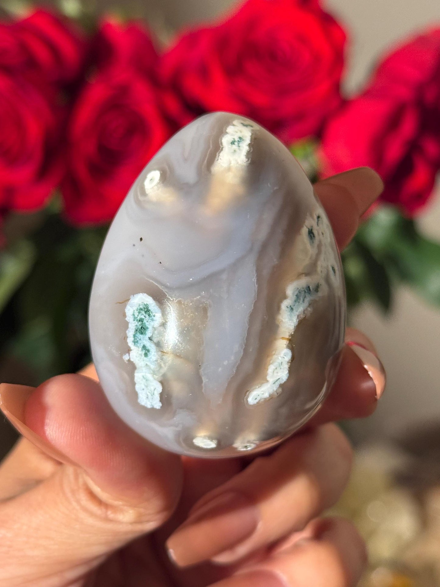 Druzy Agate Egg, Moss Agate Egg, Crystal Egg, Druzy Quartz Egg, Crystals Gifts, Moss Agate, Metaphysical Gifts,