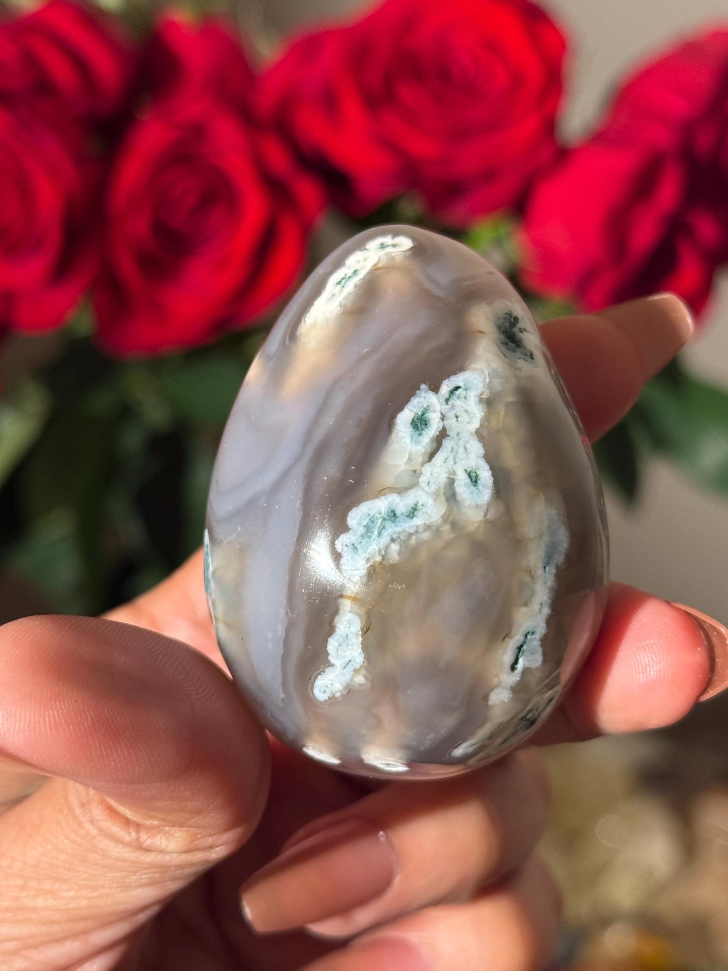 Druzy Agate Egg, Moss Agate Egg, Crystal Egg, Druzy Quartz Egg, Crystals Gifts, Moss Agate, Metaphysical Gifts,