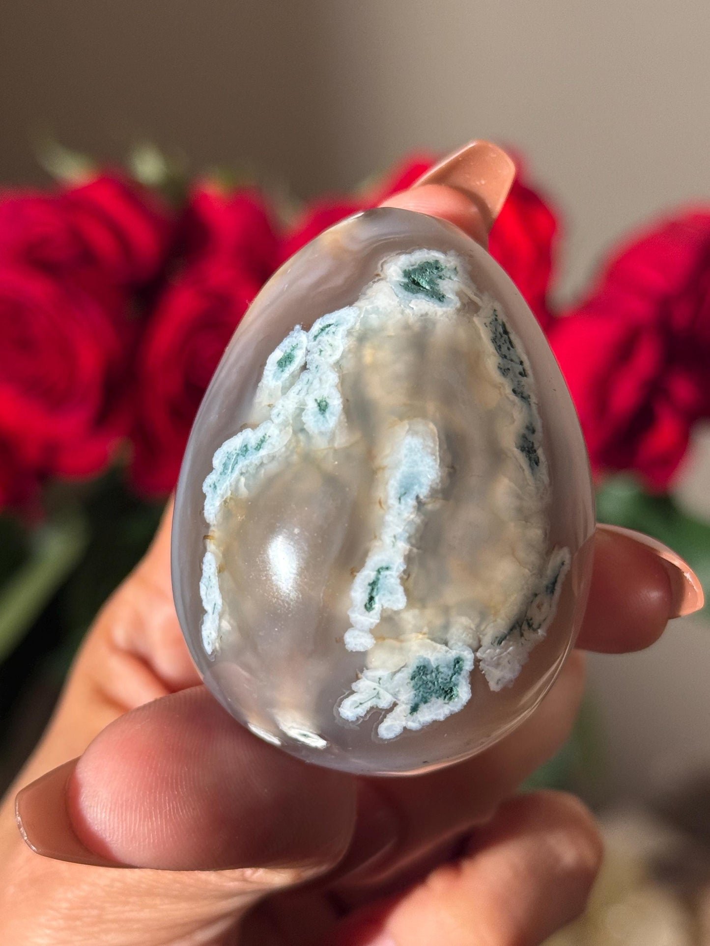 Druzy Agate Egg, Moss Agate Egg, Crystal Egg, Druzy Quartz Egg, Crystals Gifts, Moss Agate, Metaphysical Gifts,