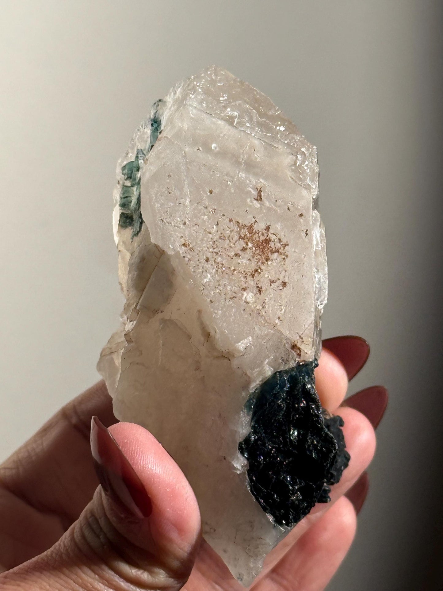 Blue Tourmaline with Quartz, Blue Tourmaline with Mica, Tourmaline in Quartz, Blue Tourmaline, Natural Crystals, Crystal Gifts, Indicolite