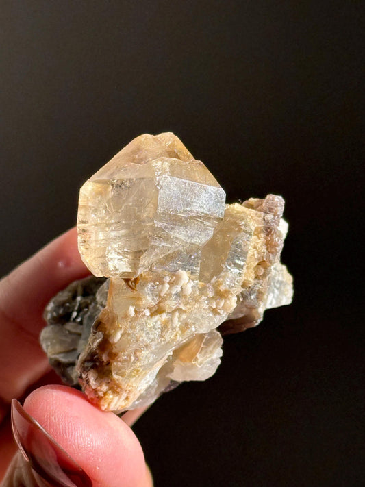 Smoky Quartz Scepter: Golden Mica & Enhydro Bubble - Minas Gerais Crystal