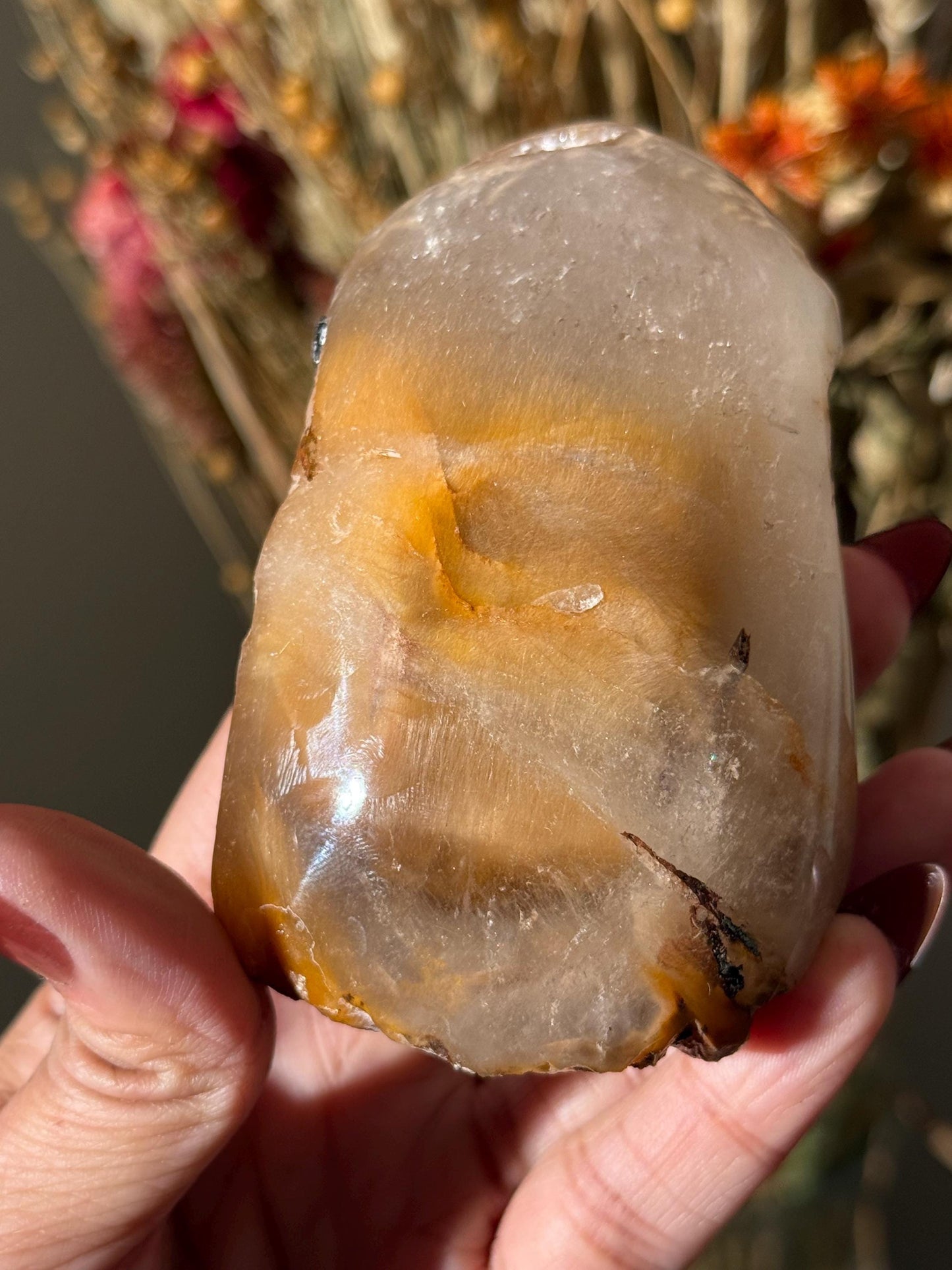 Amphibole Quartz, Rabbit Hair Quartz, Orange Rutilated Quartz, Orange Rutilated Quartz, Amphiboles, Rough Polished Amphibole, Crystal Gifts