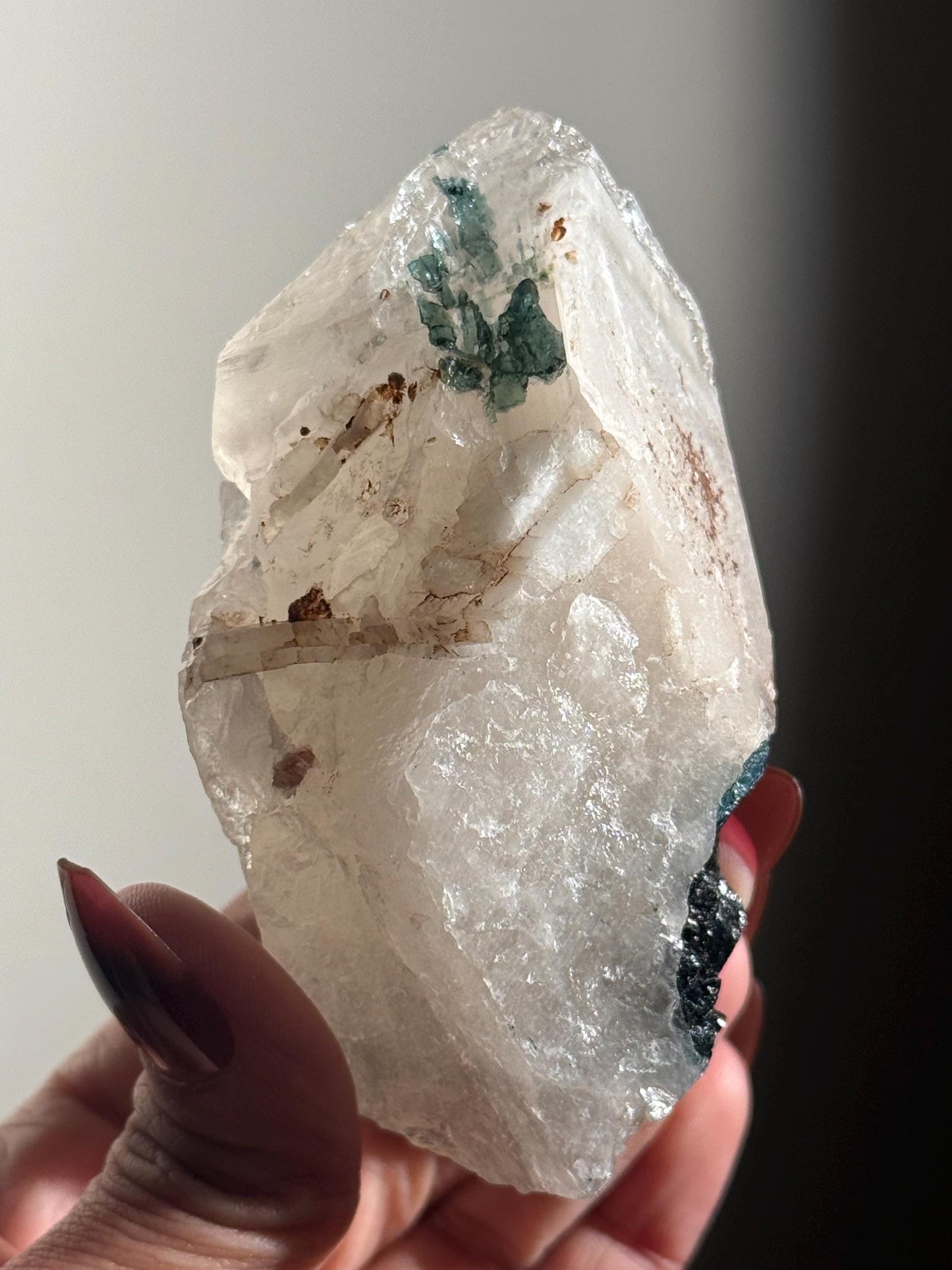 Blue Tourmaline with Quartz, Blue Tourmaline with Mica, Tourmaline in Quartz, Blue Tourmaline, Natural Crystals, Crystal Gifts, Indicolite