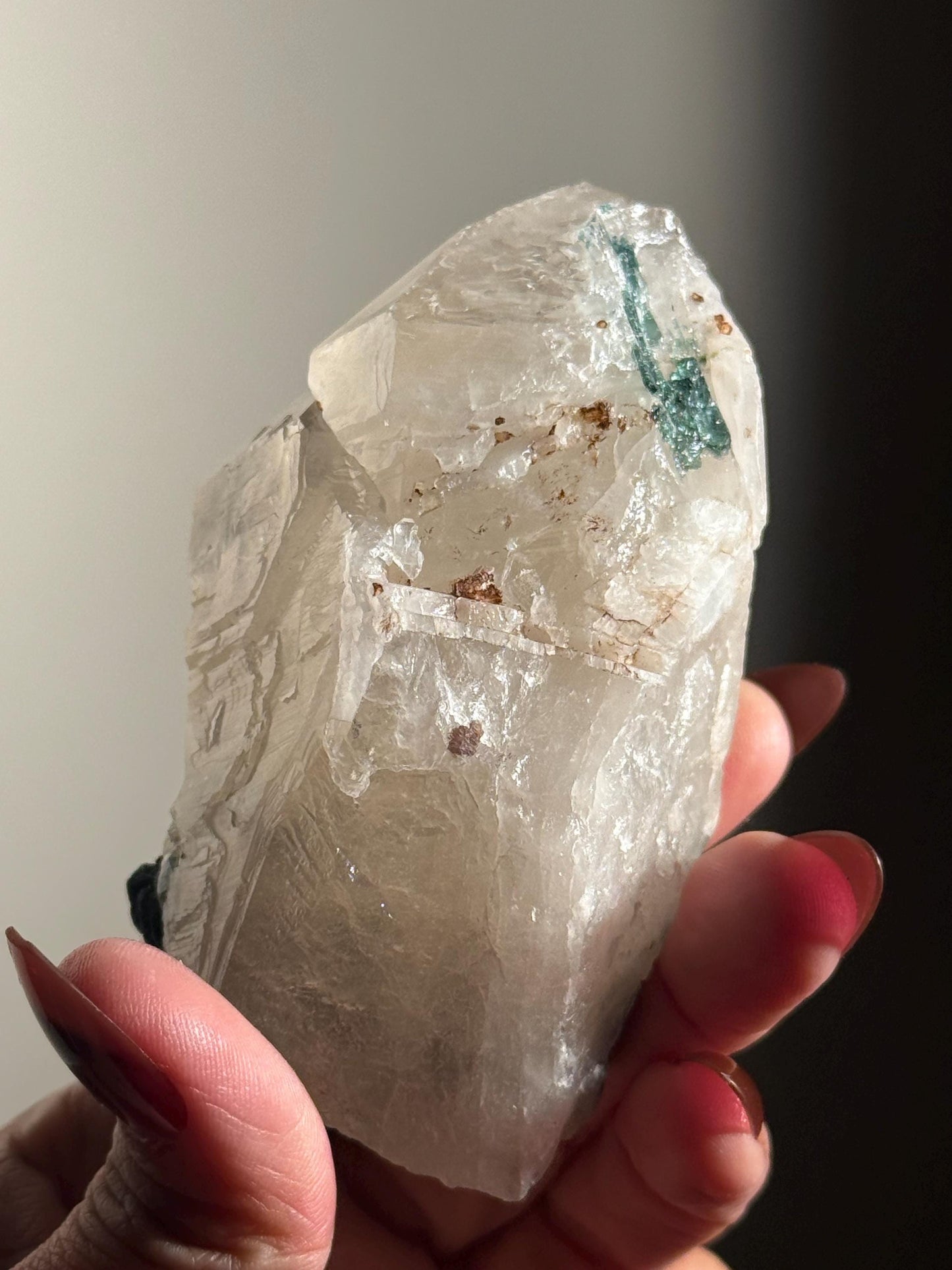 Blue Tourmaline with Quartz, Blue Tourmaline with Mica, Tourmaline in Quartz, Blue Tourmaline, Natural Crystals, Crystal Gifts, Indicolite