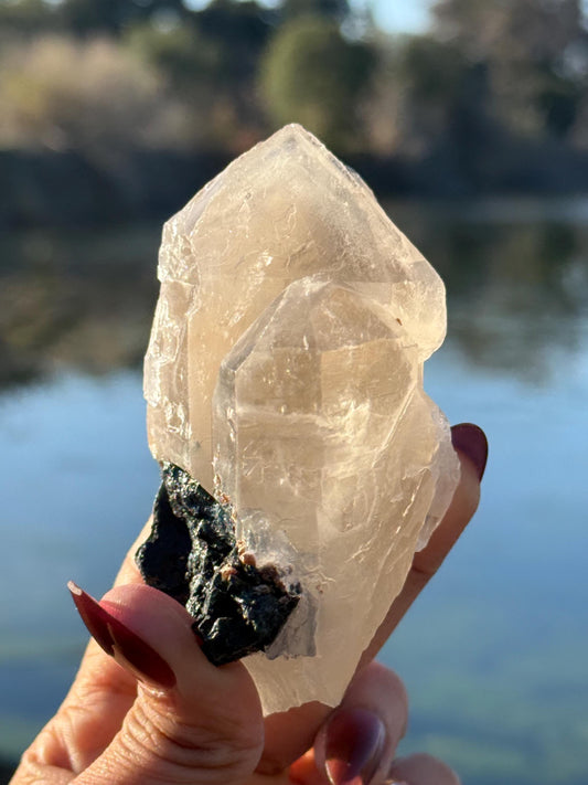 Blue Tourmaline with Quartz, Blue Tourmaline with Mica, Tourmaline in Quartz, Blue Tourmaline, Natural Crystals, Crystal Gifts, Indicolite