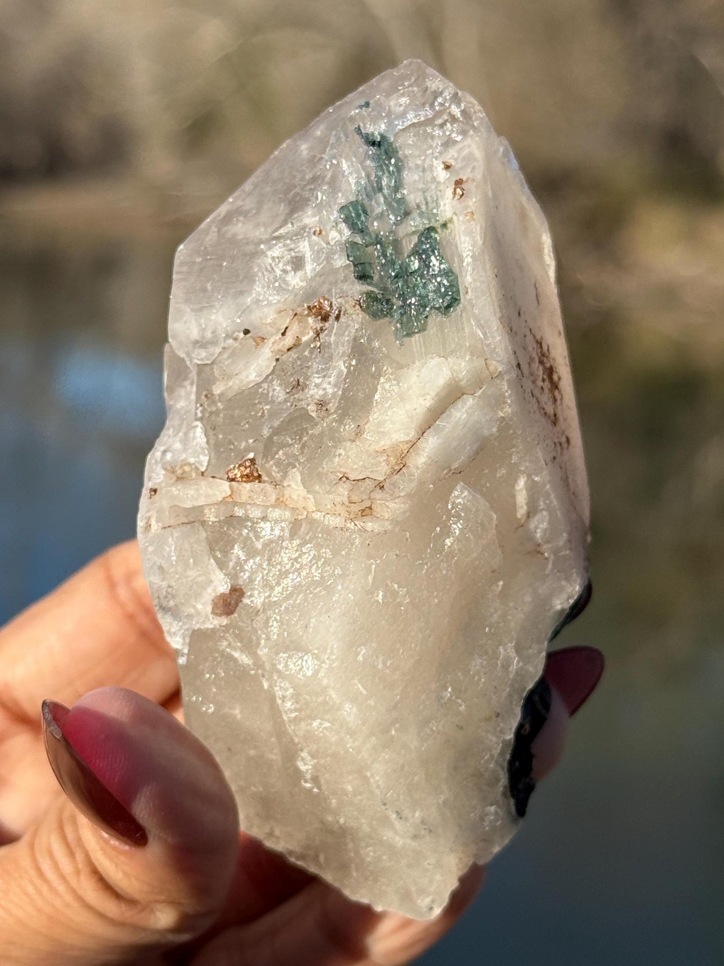 Blue Tourmaline with Quartz, Blue Tourmaline with Mica, Tourmaline in Quartz, Blue Tourmaline, Natural Crystals, Crystal Gifts, Indicolite