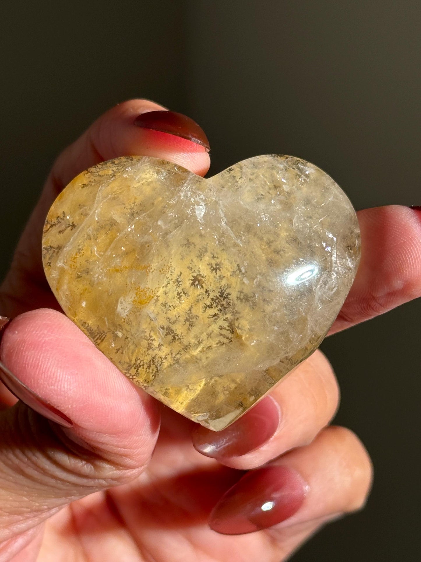 Dendritic Quartz Heart, Dendritic Heart, Giralsol Dendrite, Crystal Hearts, Dendrite, Dendritic Tree Quartz, Healing Crystals, Gift For Her,