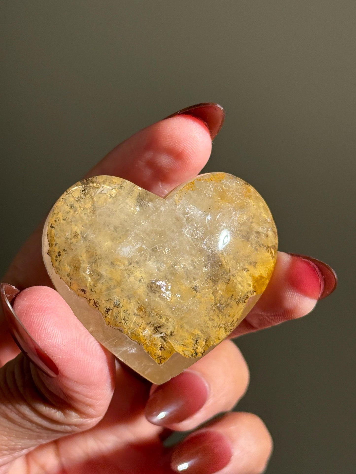 Dendritic Quartz Heart, Dendritic Heart, Giralsol Dendrite, Crystal Hearts, Dendrite, Dendritic Tree Quartz, Healing Crystals, Gift For Her,