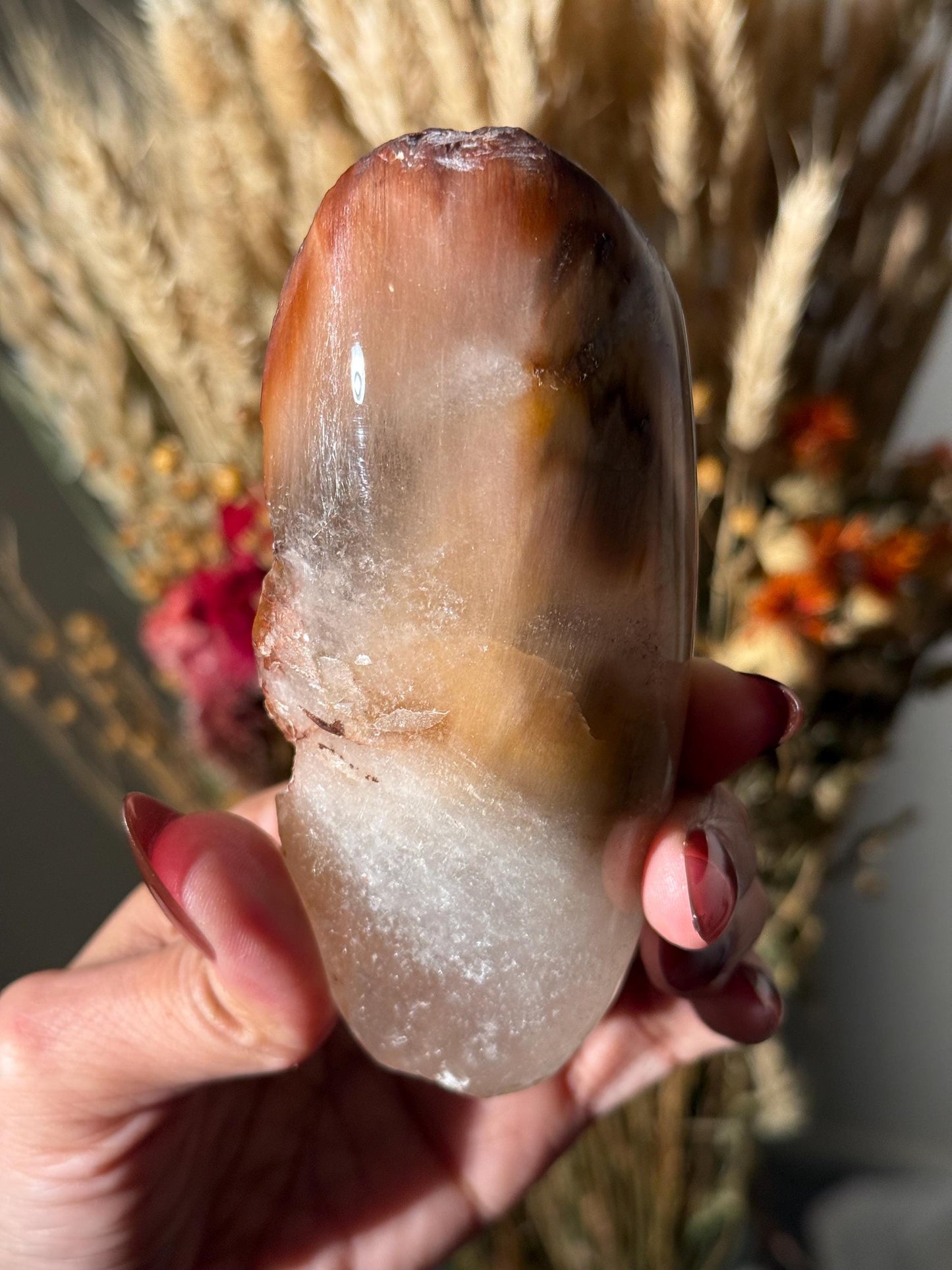 Amphibole Quartz, Rabbit Hair Quartz, Orange Rutilated Quartz, Orange Rutilated Quartz, Amphiboles, Rough Polished Amphibole, Crystal Gifts