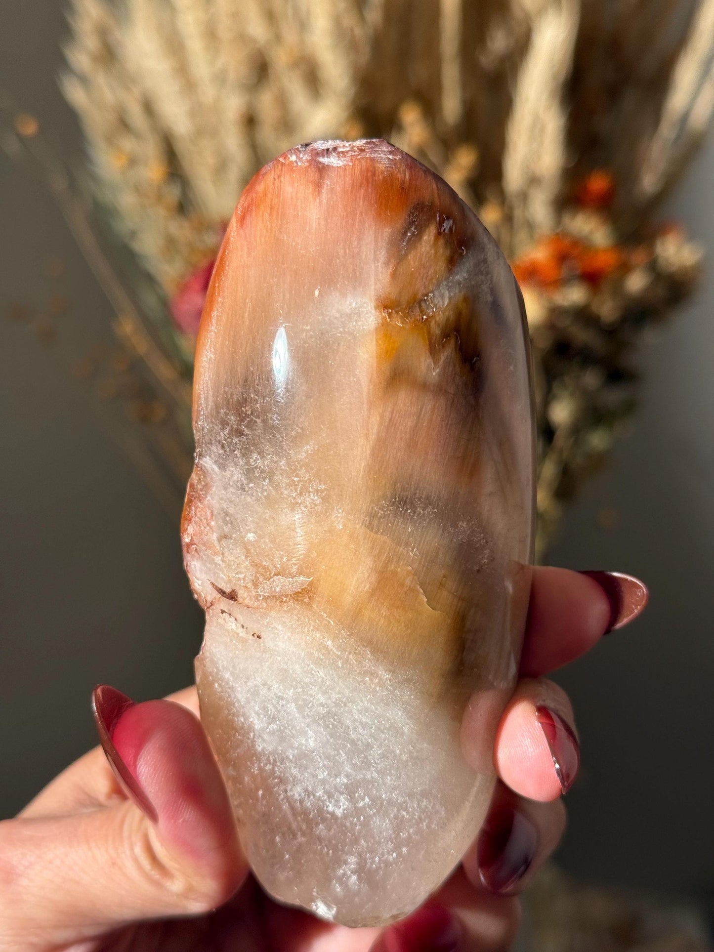 Amphibole Quartz, Rabbit Hair Quartz, Orange Rutilated Quartz, Orange Rutilated Quartz, Amphiboles, Rough Polished Amphibole, Crystal Gifts