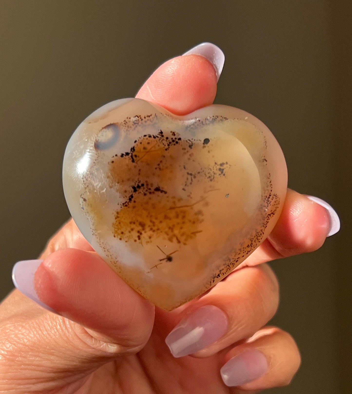 Dendritic Agate Heart, Dendritic Agate, Dendrite, Crystal Hearts, Blue agate Heart, Crystal Gifts, Metaphysical Gifts,