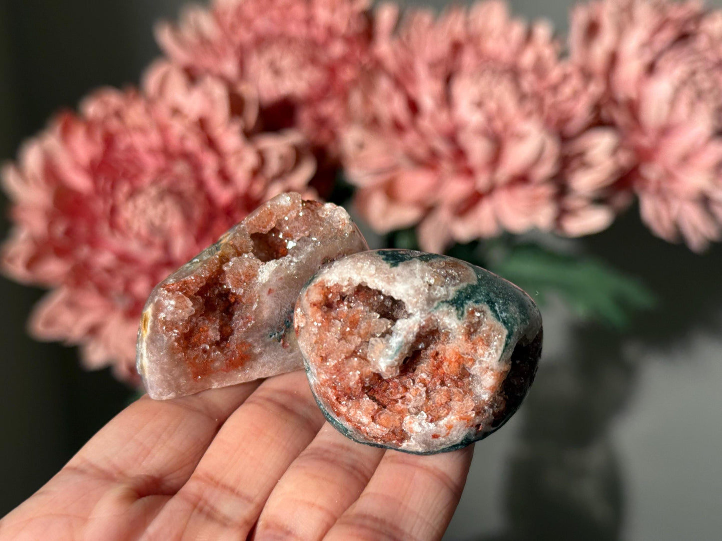 2 Pink Amethyst free forms, Red Amethyst, Pink Amethyst, Amethyst Geode Cut base, Crystals, Crystal Gift, Crystal MINIS, Crystal Wholesale,