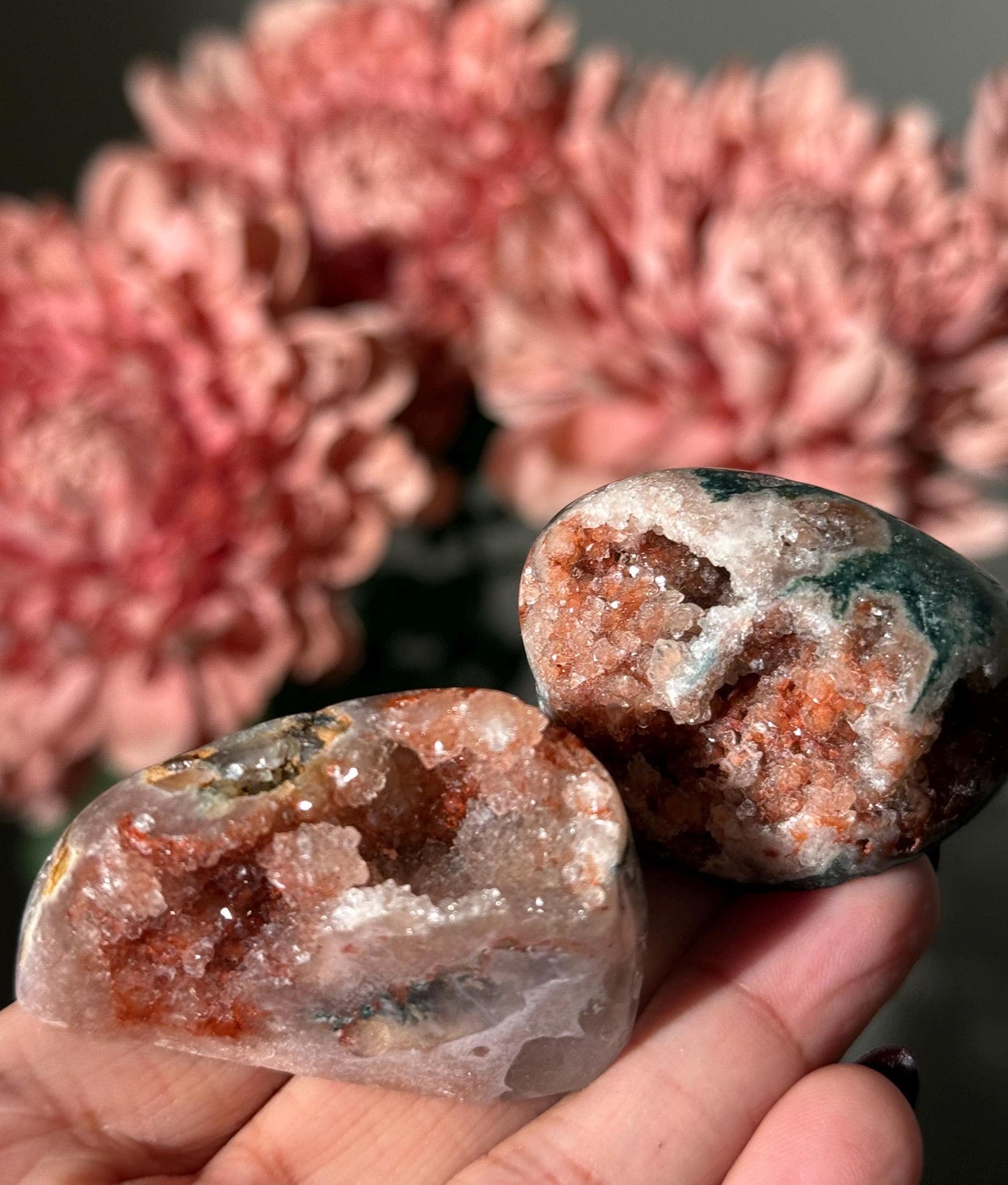 2 Pink Amethyst free forms, Red Amethyst, Pink Amethyst, Amethyst Geode Cut base, Crystals, Crystal Gift, Crystal MINIS, Crystal Wholesale,