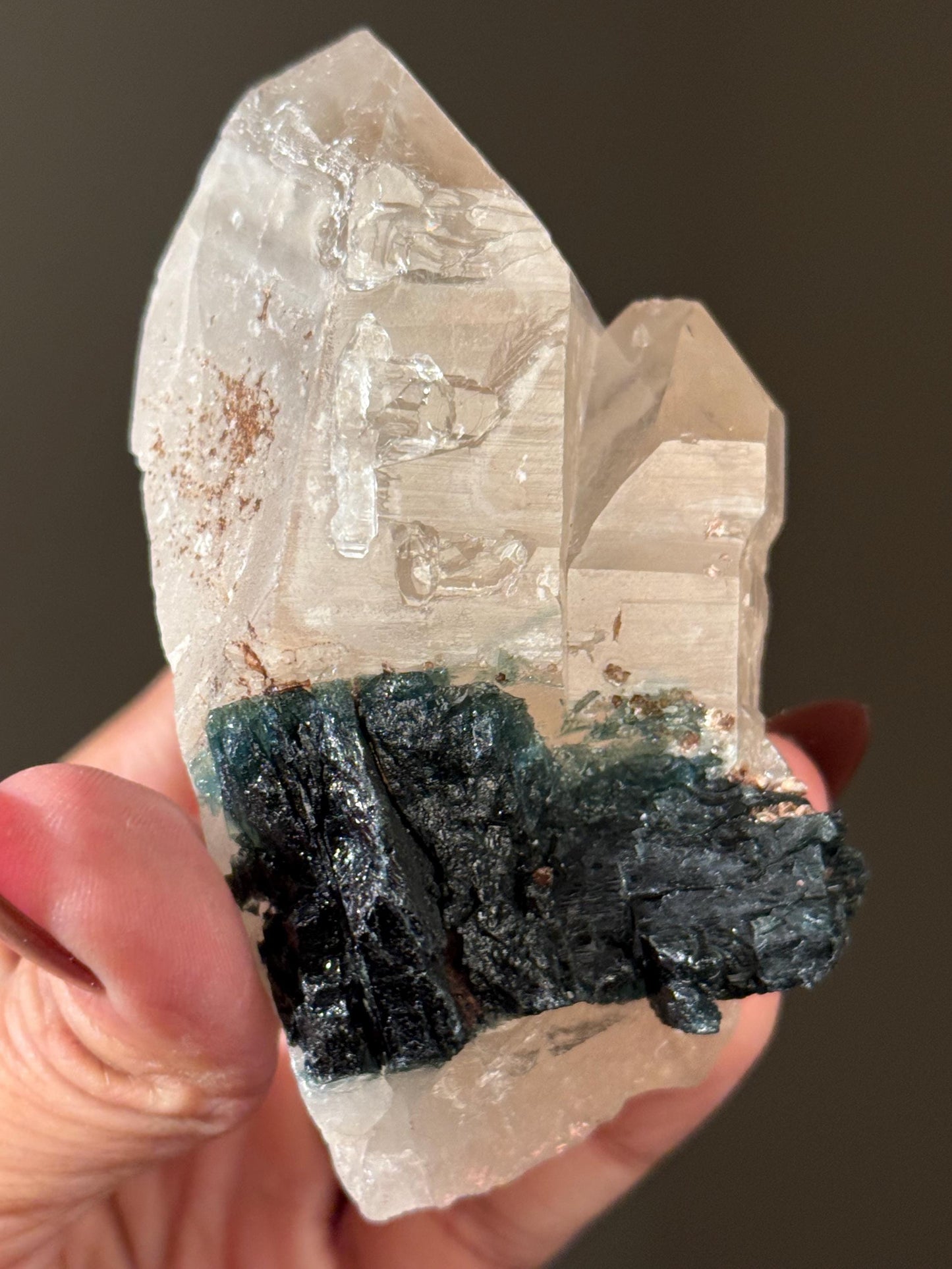 Blue Tourmaline with Quartz, Blue Tourmaline with Mica, Tourmaline in Quartz, Blue Tourmaline, Natural Crystals, Crystal Gifts, Indicolite