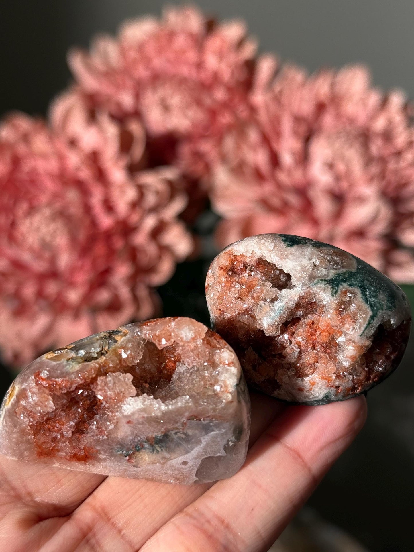 2 Pink Amethyst free forms, Red Amethyst, Pink Amethyst, Amethyst Geode Cut base, Crystals, Crystal Gift, Crystal MINIS, Crystal Wholesale,