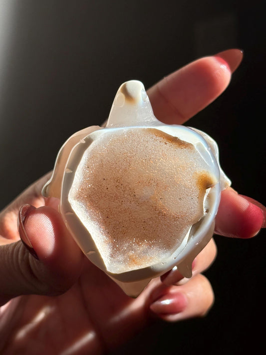 Small Druzy Agate Turtle, Orca Agate Turtle Carving, Turtle Spirit Animal, Crystal Gifts, Turtle Crystal Carving, Gift for Crystal Lovers