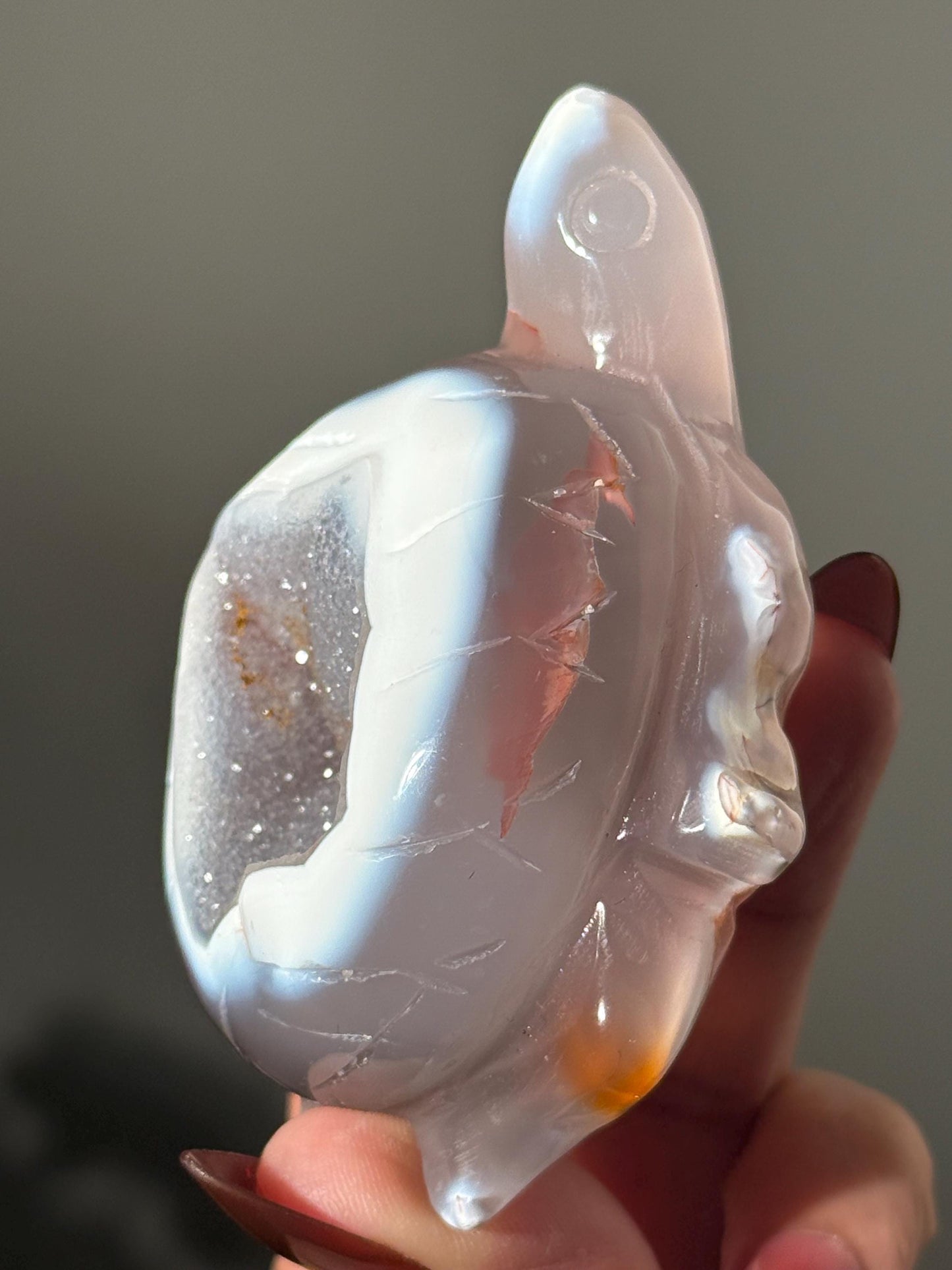 Druzy Agate Turtle, Orca Agate Turtle Carving, Turtle Spirit Animal, Crystal Gifts, Turtle Crystal Carving, Gift for Crystal Lovers