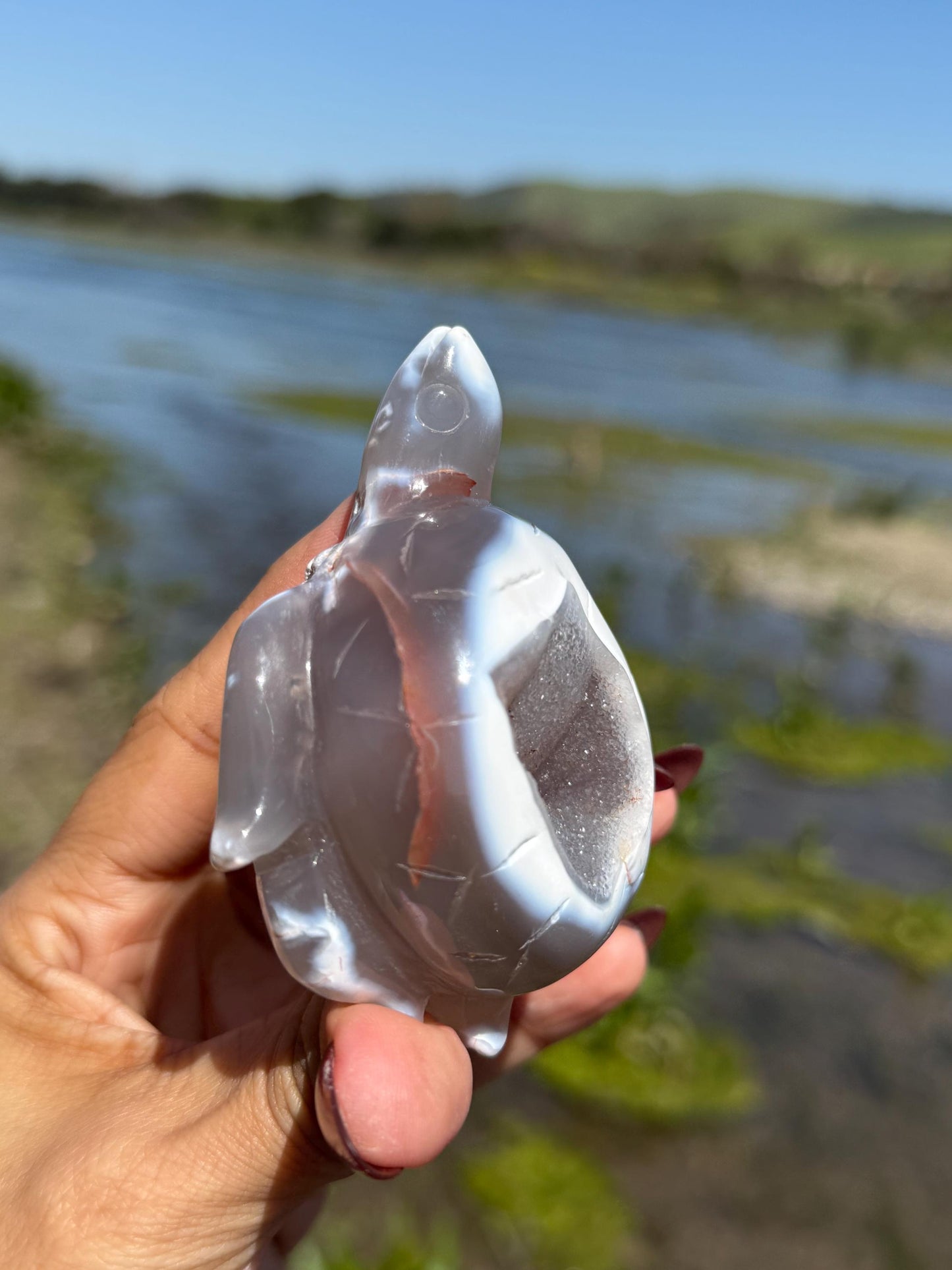 Druzy Agate Turtle, Orca Agate Turtle Carving, Turtle Spirit Animal, Crystal Gifts, Turtle Crystal Carving, Gift for Crystal Lovers