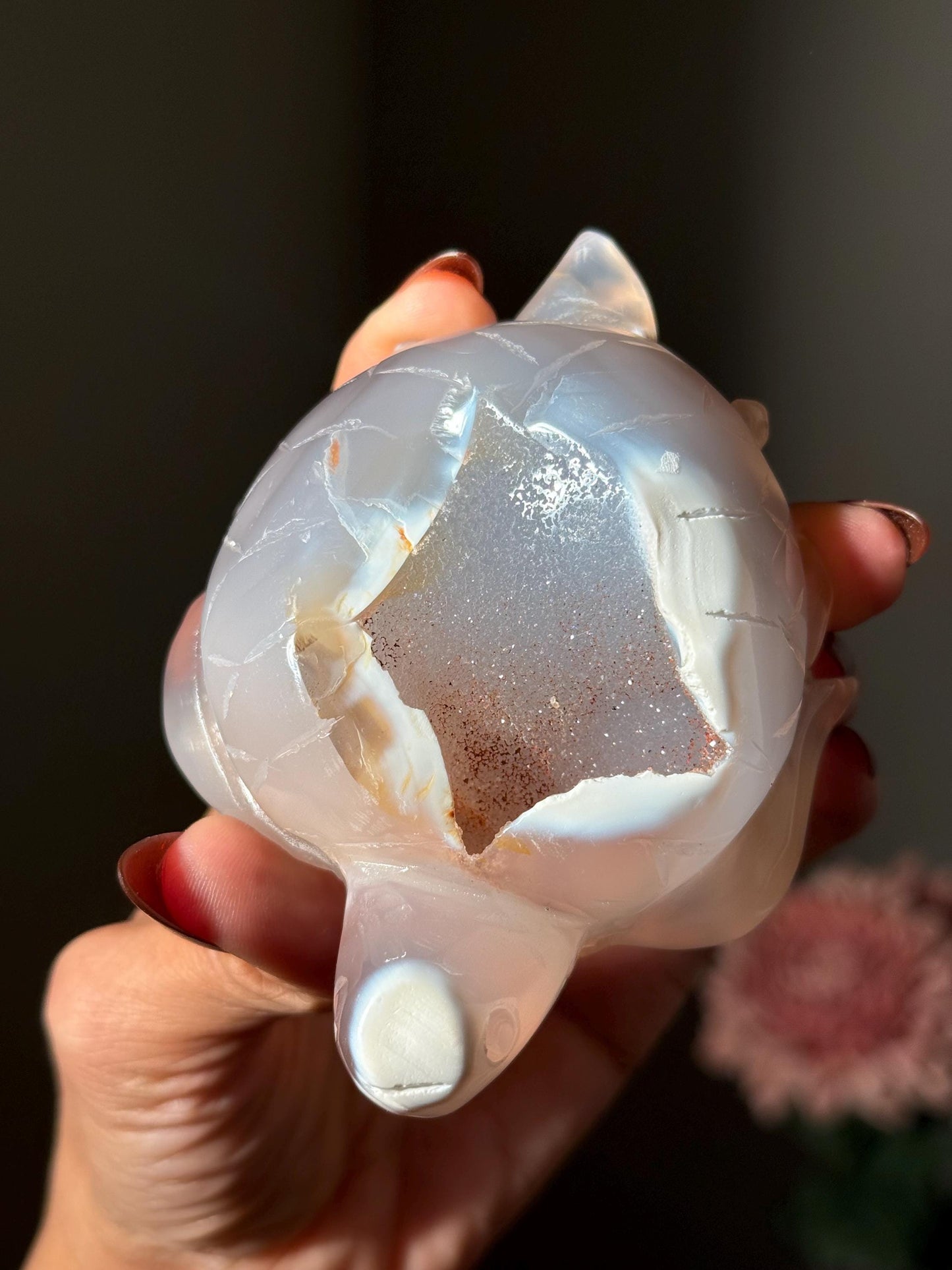 Druzy Agate Crystal Turtle, Druzy Agate Turtle, Turtle Carving, Good Luck Charm, Turtle Totem,  Metaphysical Gifts, Small Size