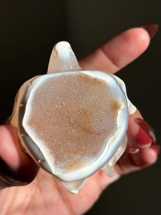 Small Druzy Agate Turtle, Orca Agate Turtle Carving, Turtle Spirit Animal, Crystal Gifts, Turtle Crystal Carving, Gift for Crystal Lovers