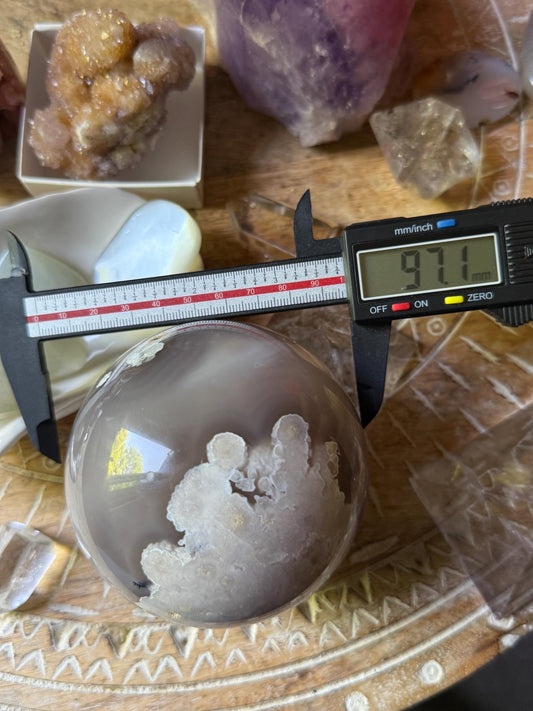 Large Flower Agate Sphere: Madagascar Crystal Ball, Spiritual Decor