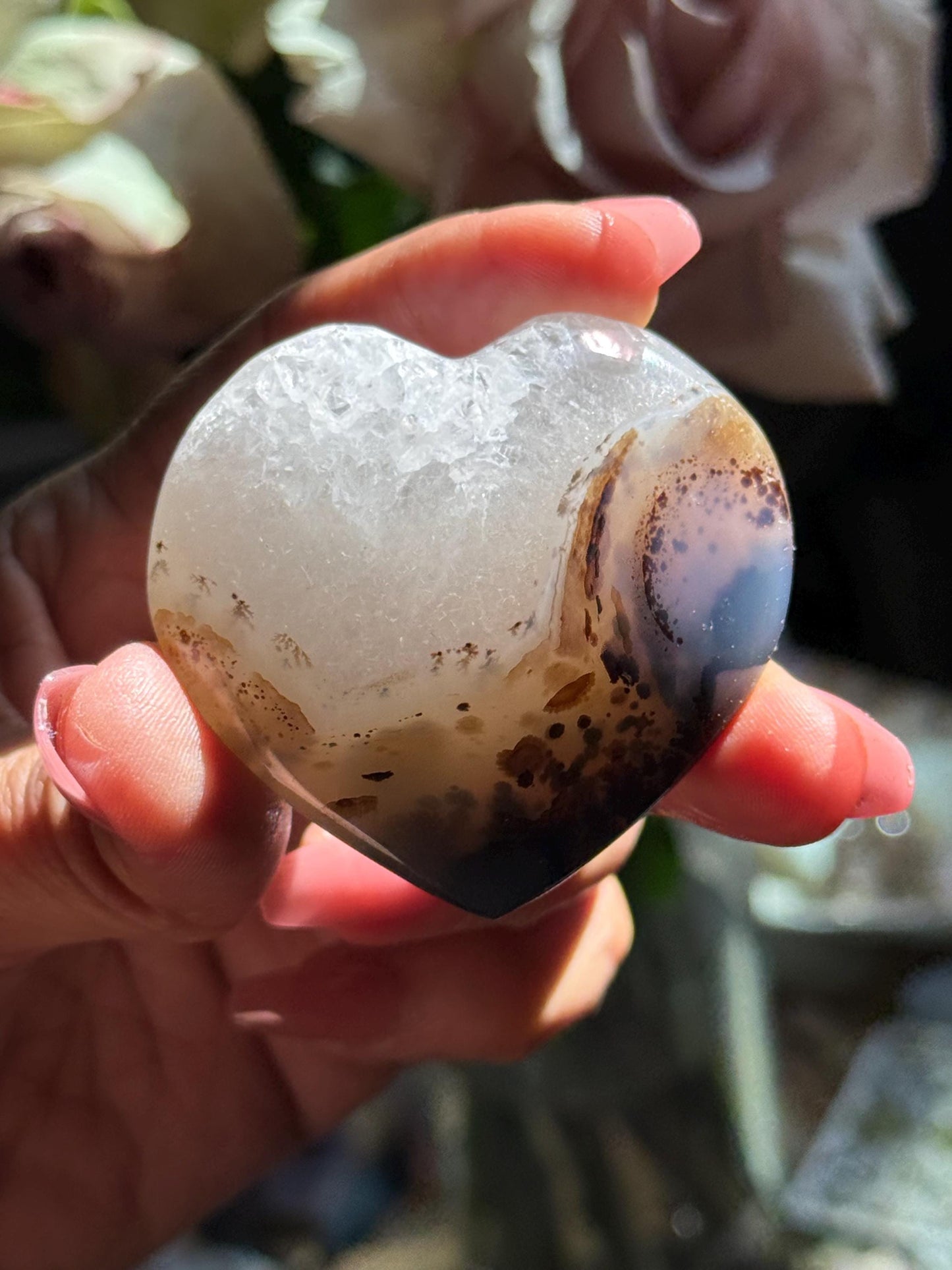 Dendritic Agate Heart, Milky Blue Dendrite, Dendritic Agate, Dendrite, Crystal Hearts, Crystal Gifts, Metaphysical Gifts,