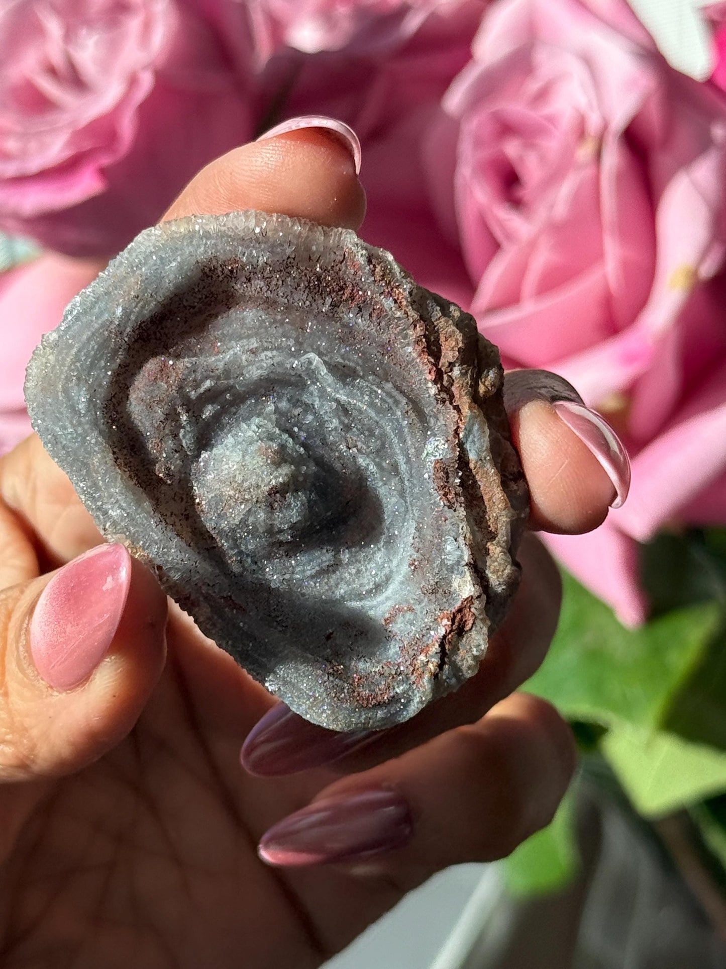 Druzy Chalcedony, Galaxy Chalcedony, Druzy Chalcedony Specimen, Natural Raw Chalcedony, Raw Blue chalcedony, Fossils, Crystal Gifts,