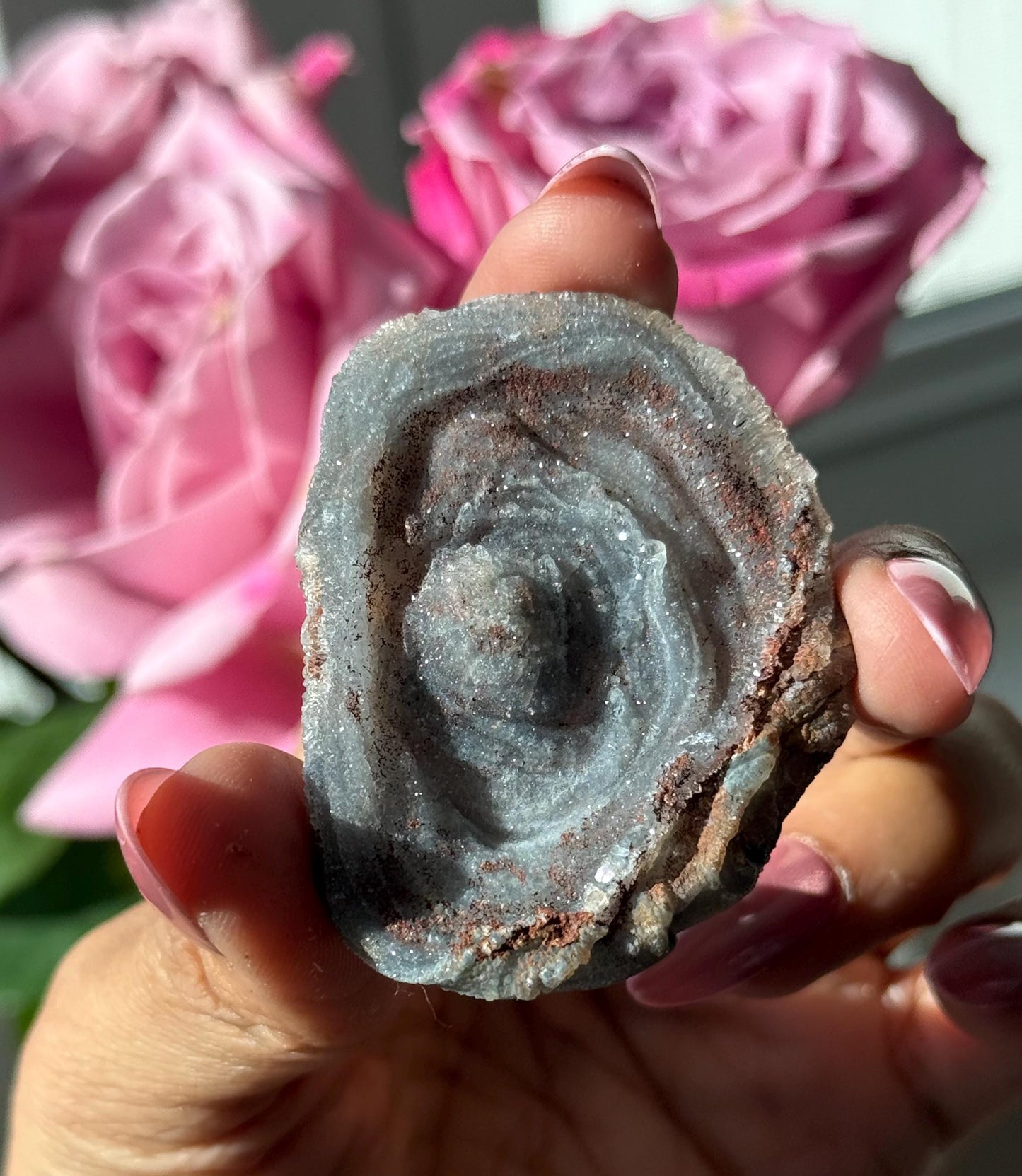 Druzy Chalcedony, Galaxy Chalcedony, Druzy Chalcedony Specimen, Natural Raw Chalcedony, Raw Blue chalcedony, Fossils, Crystal Gifts,