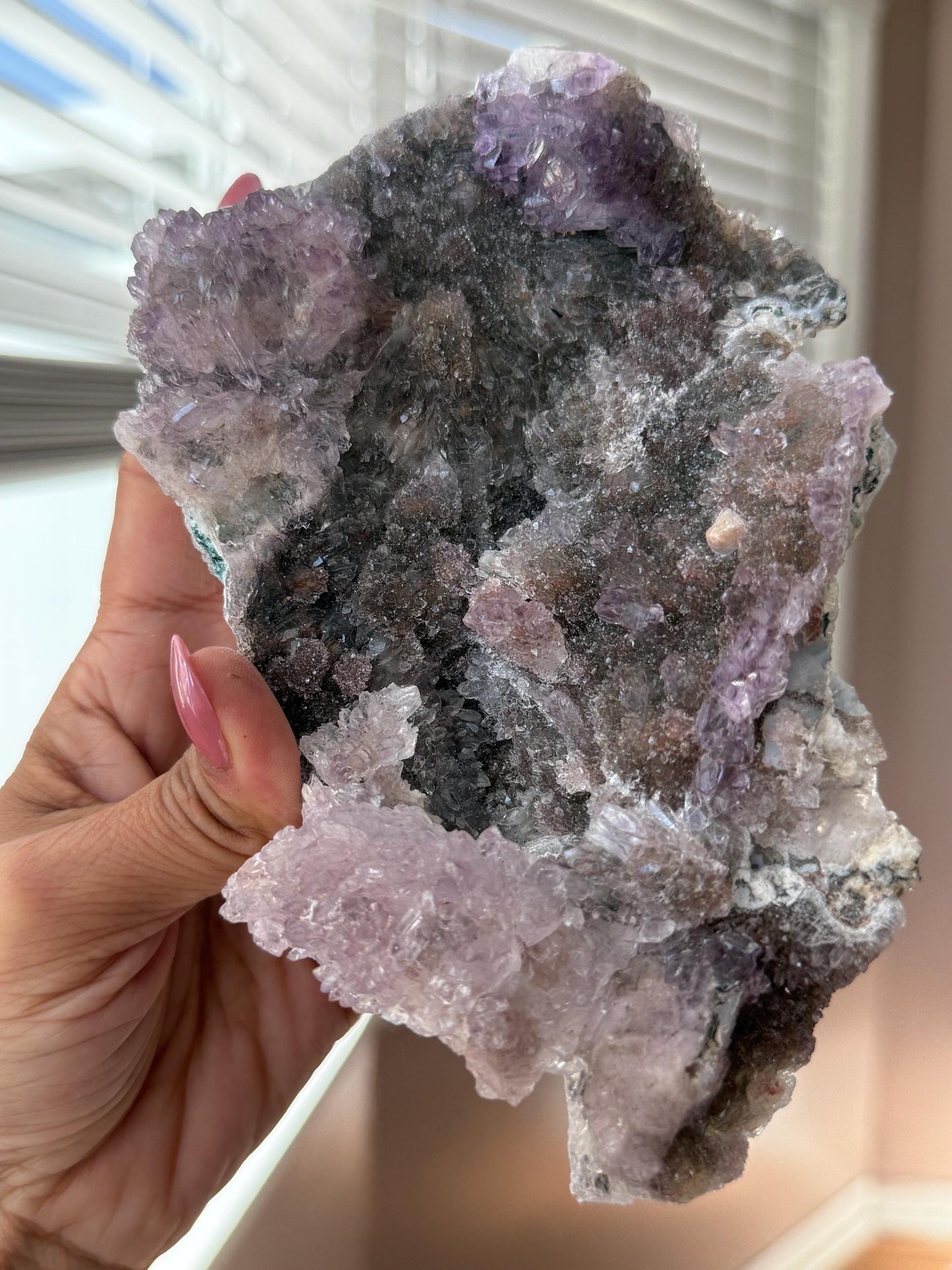 Flower Amethyst Zeolite, Amethyst Geode Cluster, Natural Raw Amethyst, Amethyst Flower, Zeolite Raw Crystal Mineral, Crystal Gifts