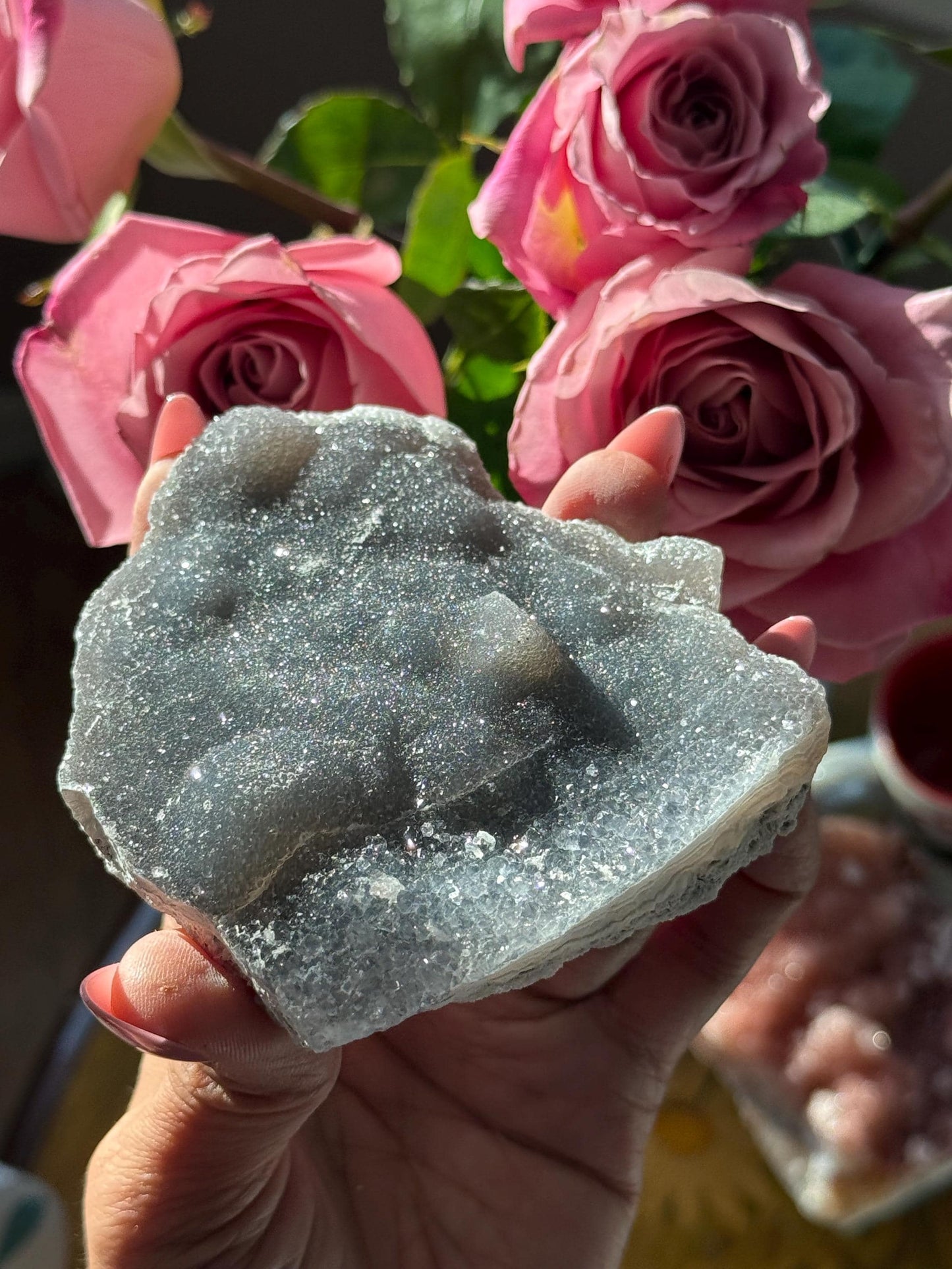 Black Amethyst Zeolight, Black Amethyst, Sugar Druzy Amethyst, Druzy Black Amethyst, Amethyst,