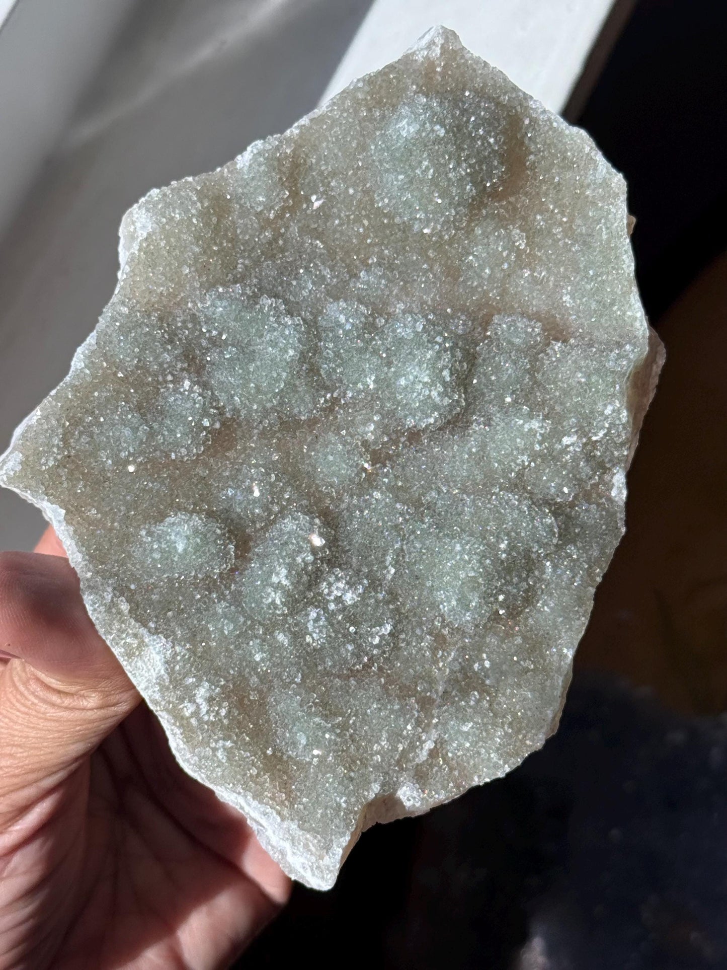 Druzy Green Amethyst Zeolite, Green Amethyst Geode, Natural Raw Amethyst, Amethyst Flower, Zeolite, Raw Crystal Mineral, THIN