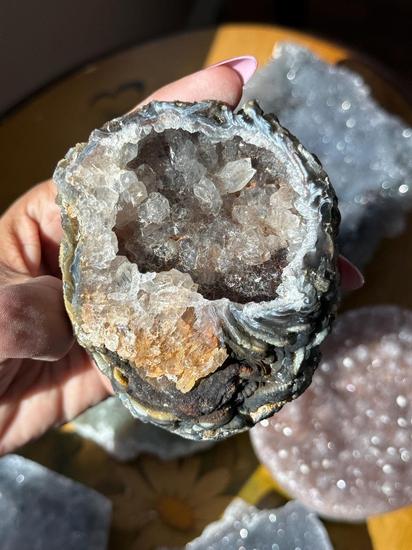 Blue Chalcedony Geode, Quartz Geode, Quartz , Natural Raw Chalcedony, Blue chalcedony, Fossils, Crystal Gifts,