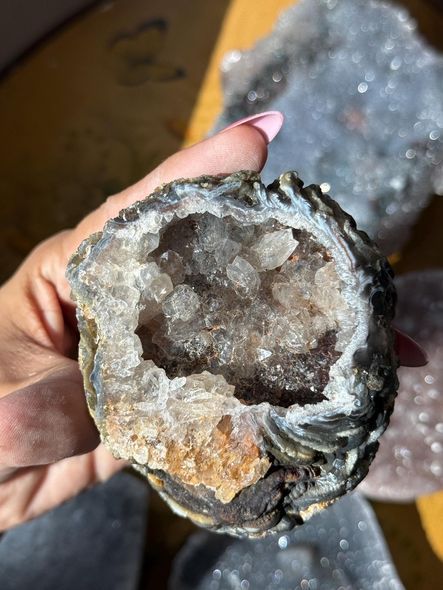 Blue Chalcedony Geode, Quartz Geode, Quartz , Natural Raw Chalcedony, Blue chalcedony, Fossils, Crystal Gifts,