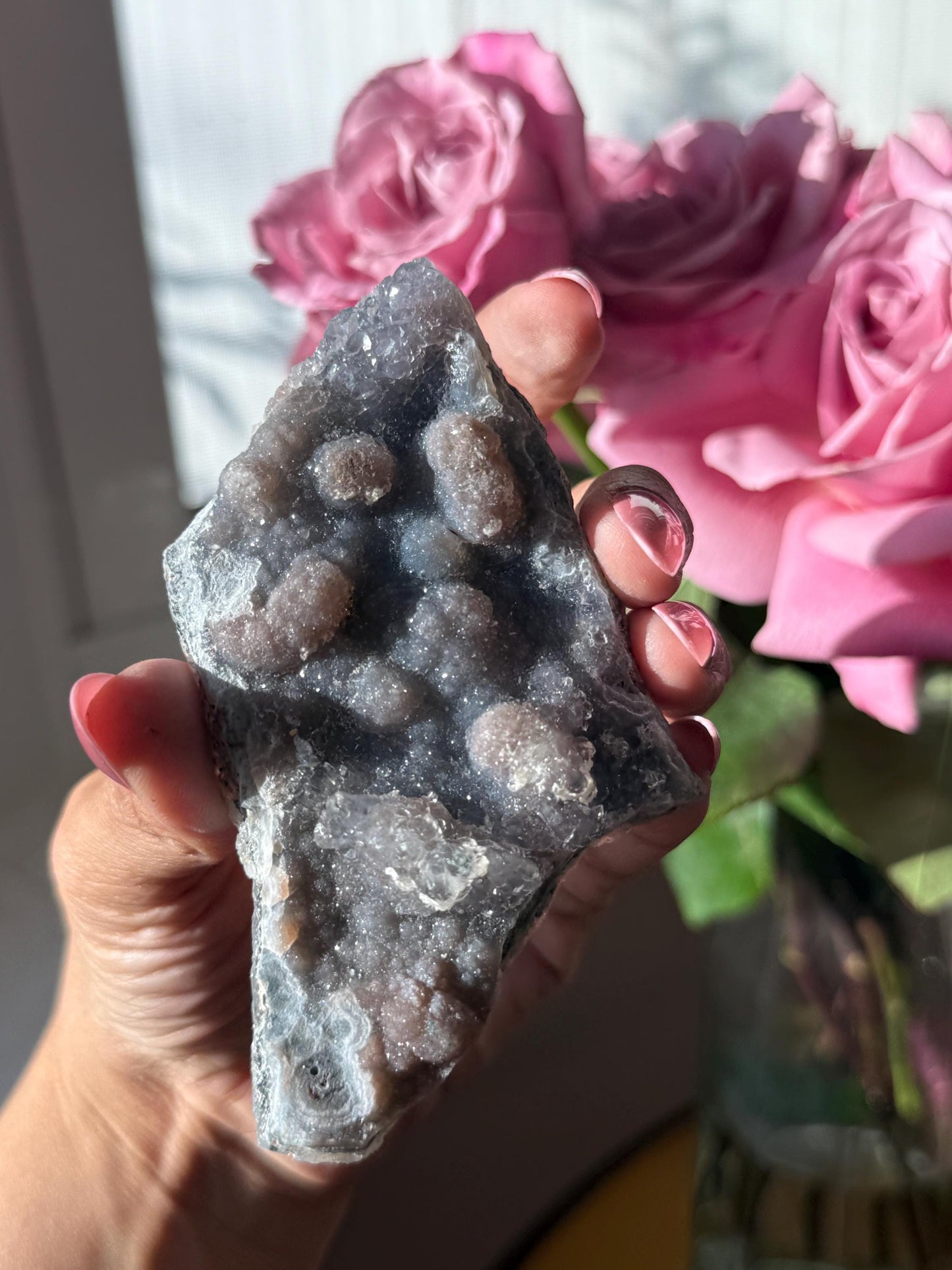 Flower Amethyst Zeolight, Amethyst Geode Cluster, Natural Raw Ameythst, Amethyst Flower, Zeolight Raw Crystal Mineral, Crystal Gifts, Fossil