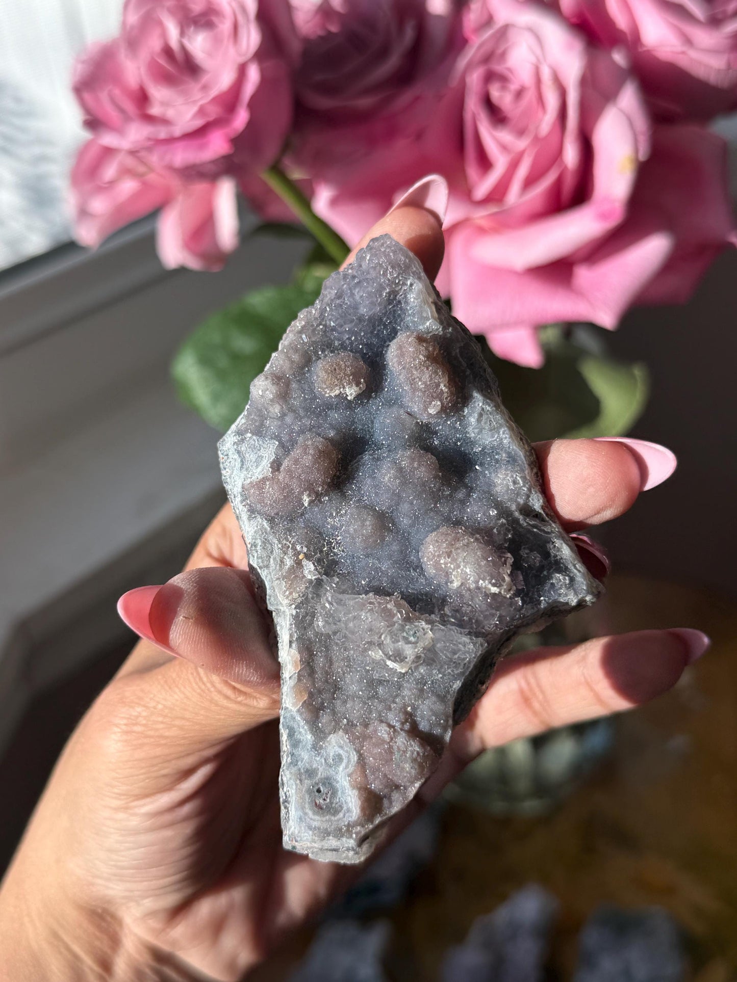 Flower Amethyst Zeolight, Amethyst Geode Cluster, Natural Raw Ameythst, Amethyst Flower, Zeolight Raw Crystal Mineral, Crystal Gifts, Fossil