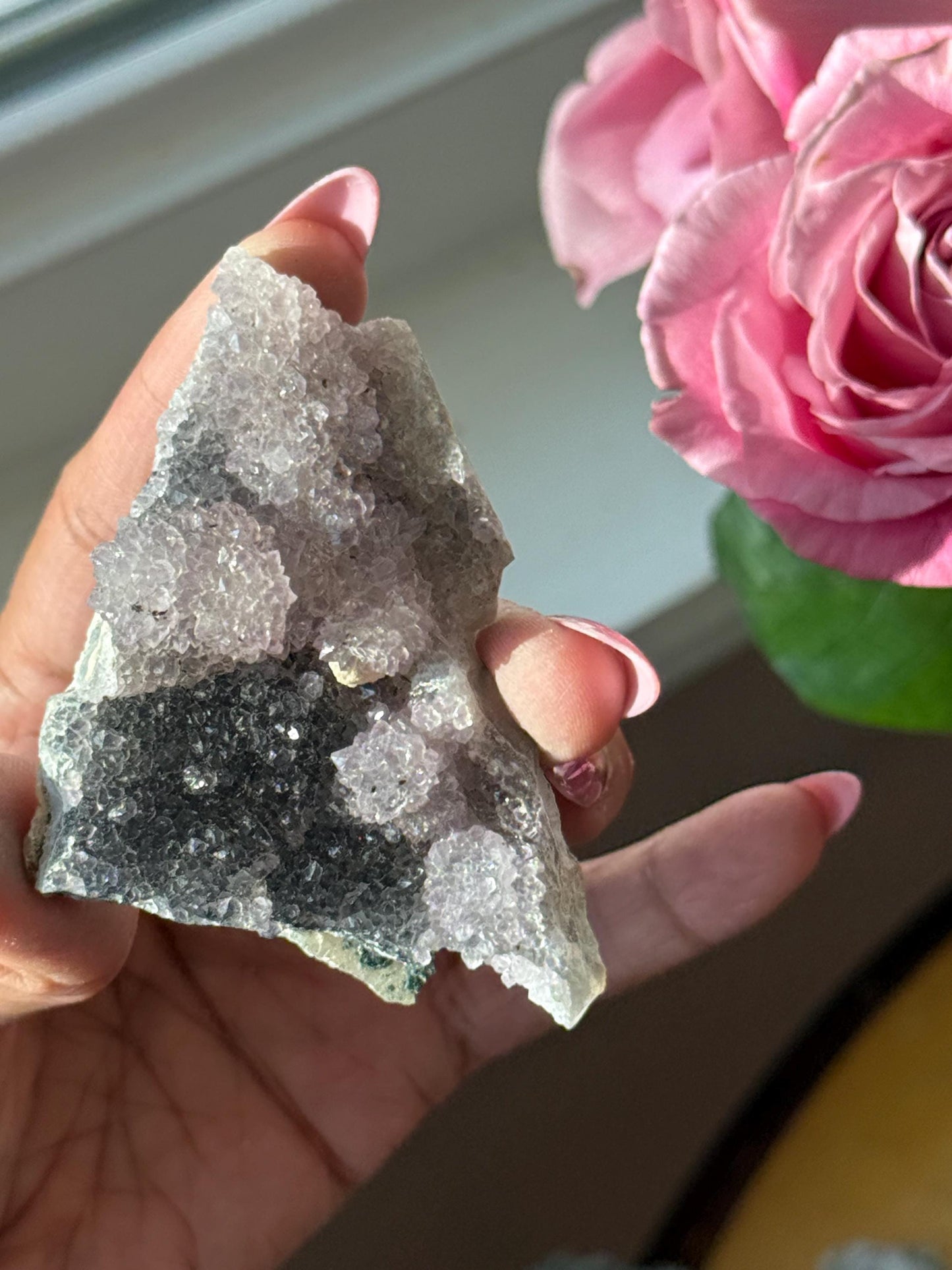 Flower Amethyst Zeolight, Amethyst Geode Cluster, Natural Raw Ameythst, Amethyst Flower, Zeolight Raw Crystal Mineral, Crystal Gifts, Fossil