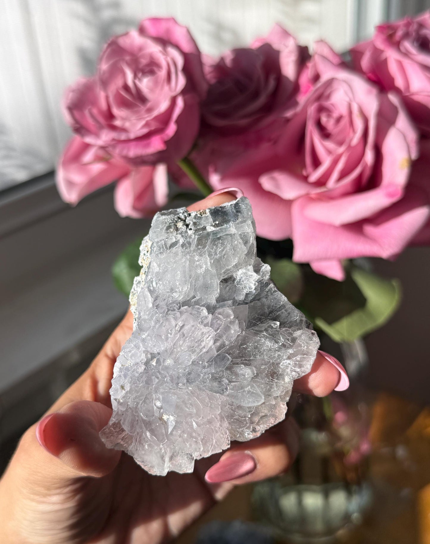 Flower Amethyst Zeolight, Amethyst Geode Cluster, Natural Raw Ameythst, Amethyst Flower, Zeolight Raw Crystal Mineral, Crystal Gifts, Fossil