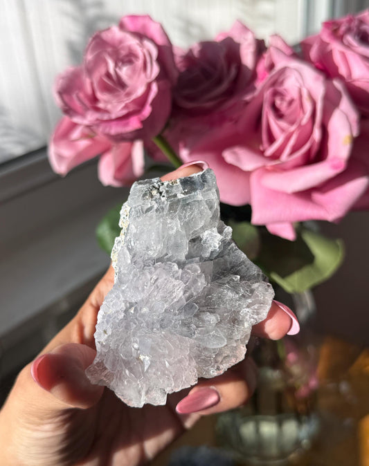 Flower Amethyst Zeolight, Amethyst Geode Cluster, Natural Raw Ameythst, Amethyst Flower, Zeolight Raw Crystal Mineral, Crystal Gifts, Fossil