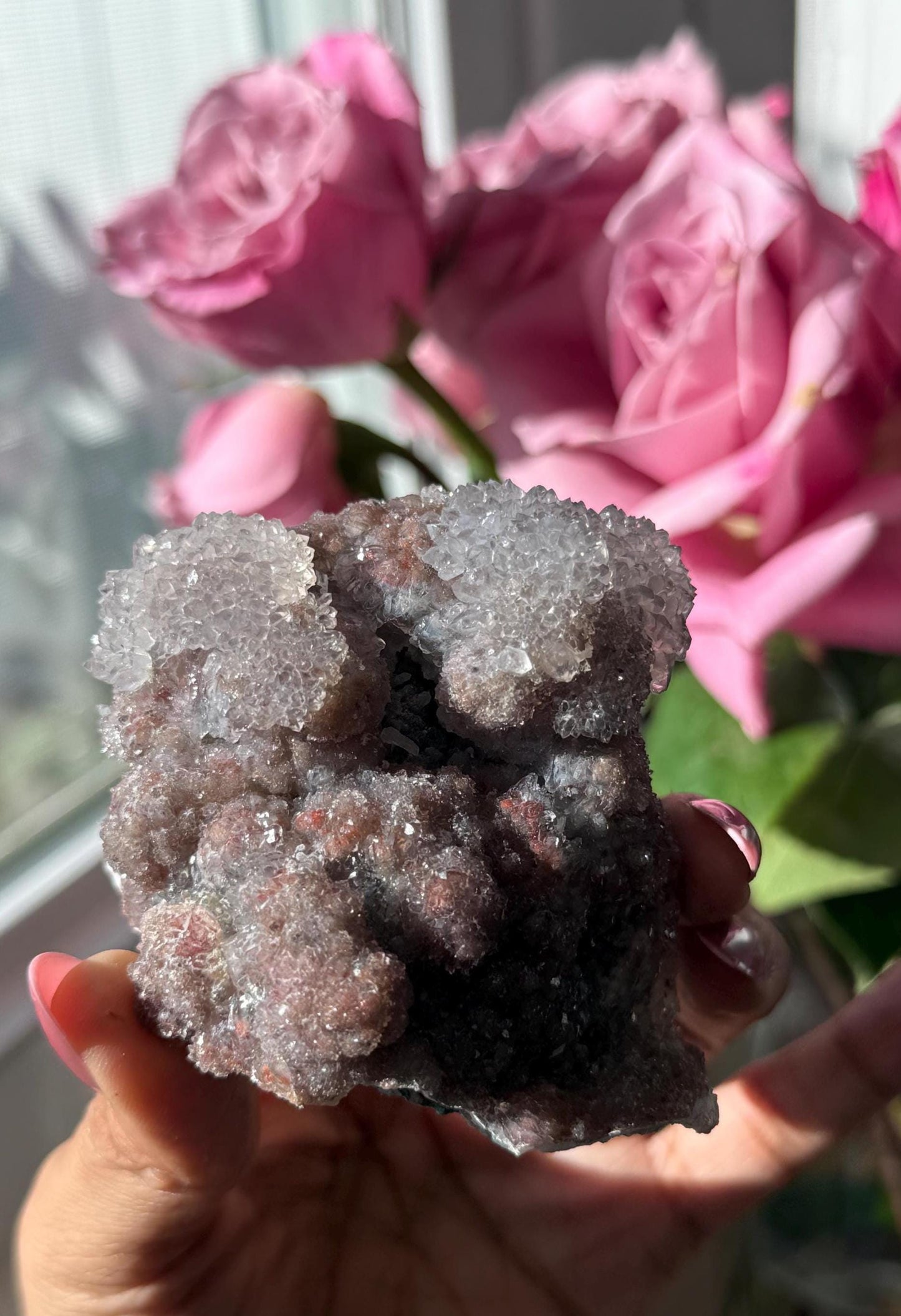 Druzy Amethyst Zeolite, Zeolite, Red Amethyst Geode, Natural Raw Amethyst, Zeolite, , Raw Crystal Mineral, Minerals and Fossils,