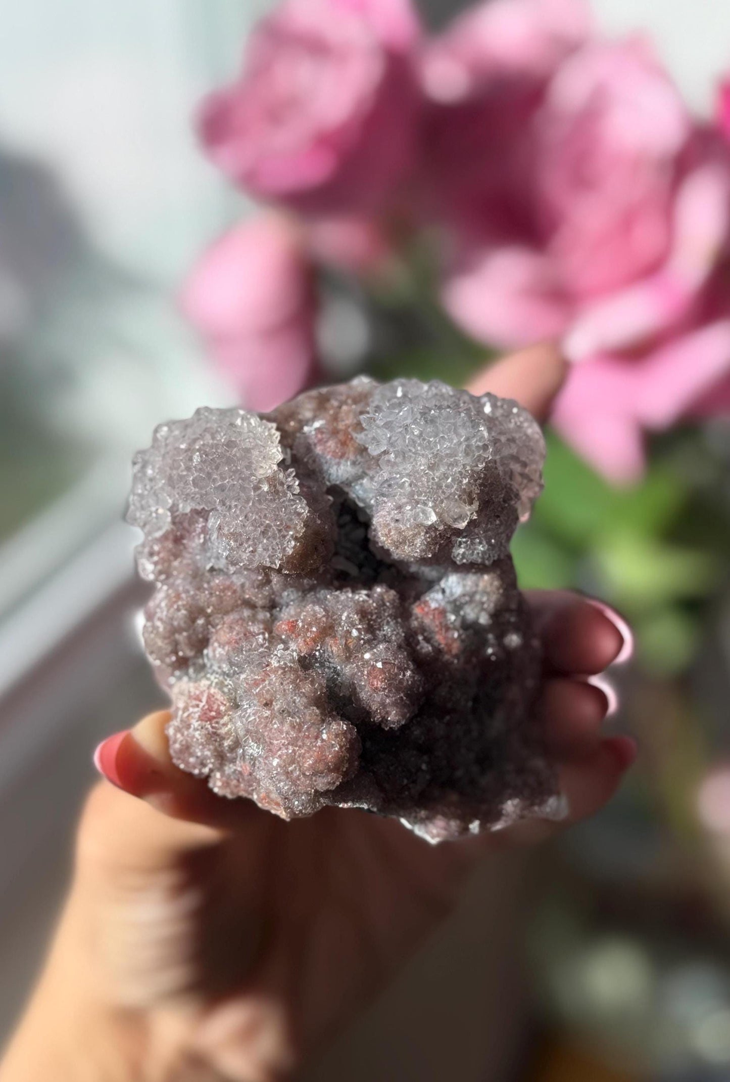 Druzy Amethyst Zeolite, Zeolite, Red Amethyst Geode, Natural Raw Amethyst, Zeolite, , Raw Crystal Mineral, Minerals and Fossils,