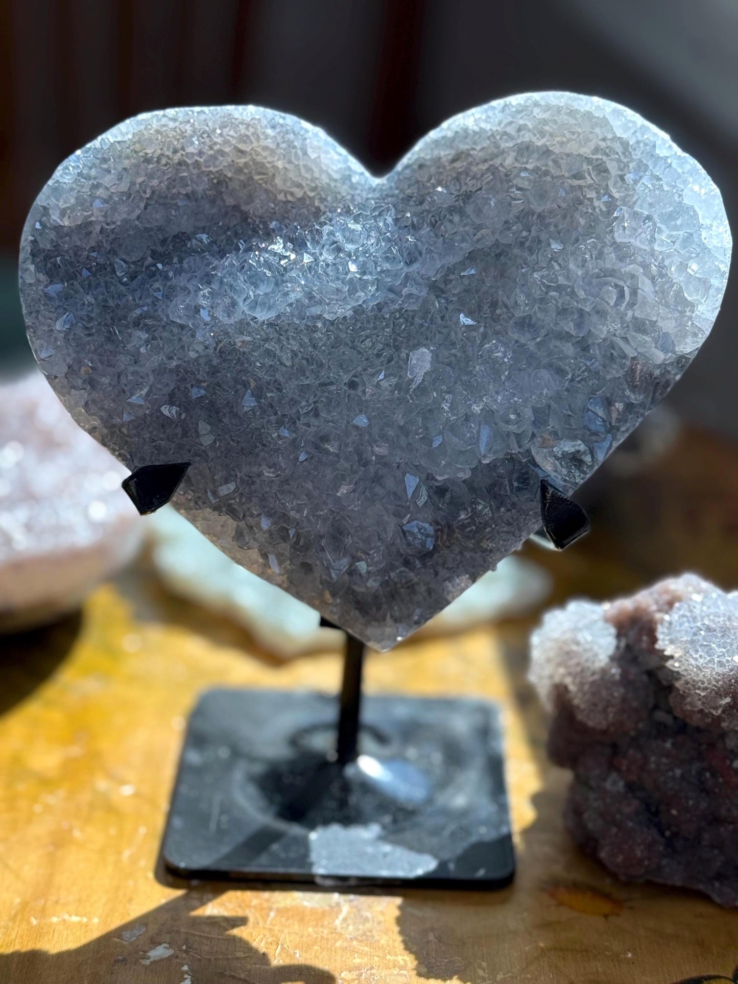 Blue Zeolite Heart, Druzy Blue Amethyst, Amethyst Zeolite, Crystals Gift, Druzy Amethyst, Crystal Hearts, Crystal Gifts, Home Decoration