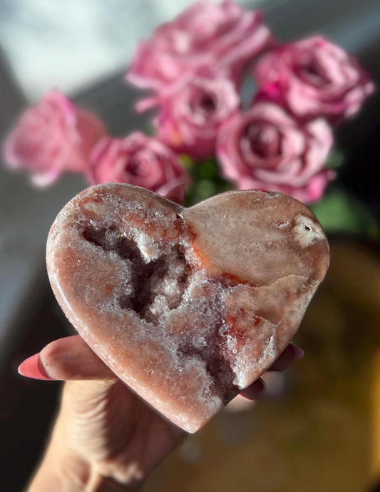 Druzy Pink Amethyst Heart on Stand, Pink Amethyst, Pink Amethyst From Brazil,  Home Decoration, Pink Decor, Crystals Gifts